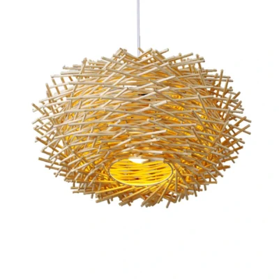 Bird's Nest Rattan Pendant Light