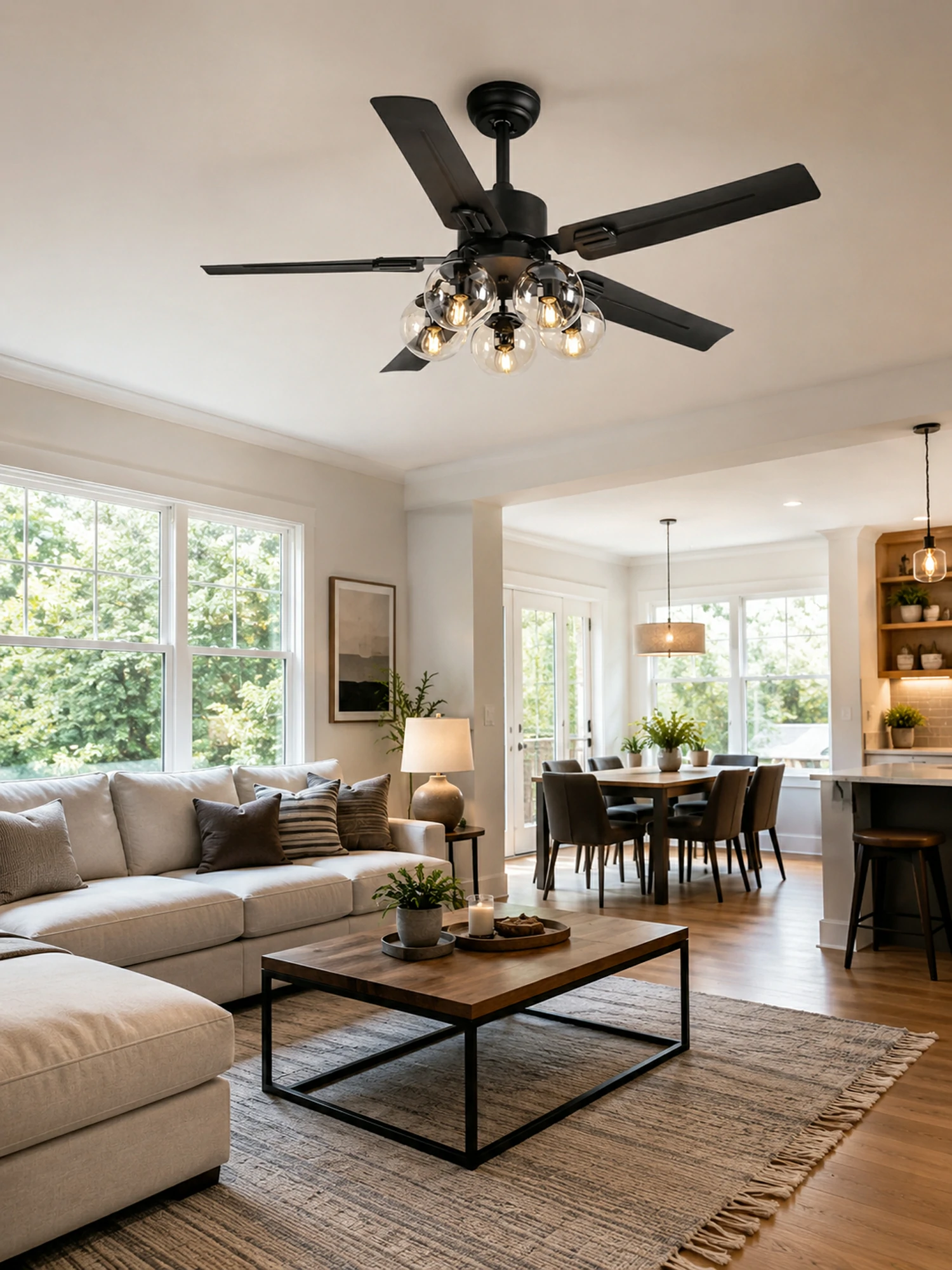 Black Vintage Ceiling Fan Light - Image 4