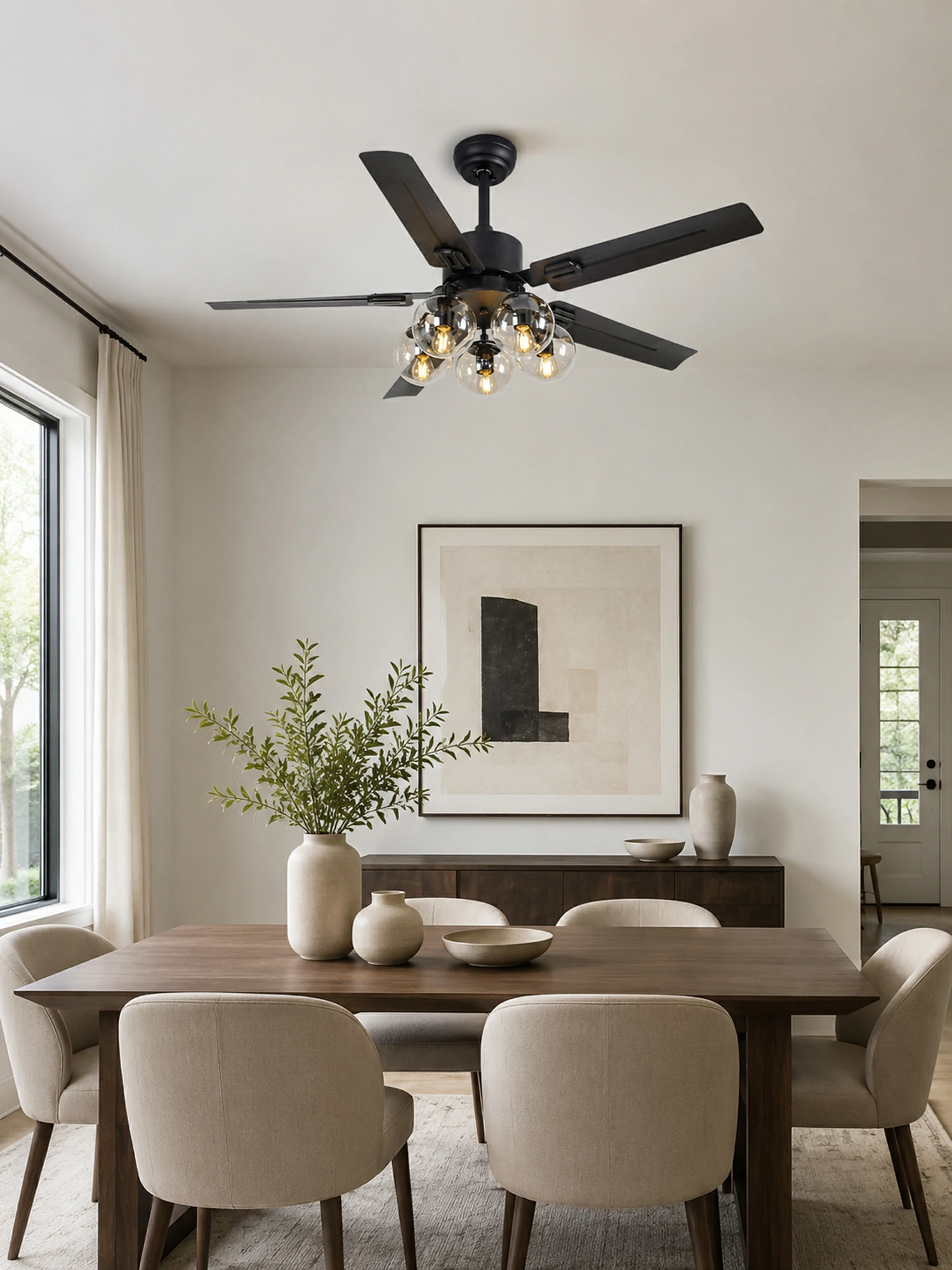 Black Vintage Ceiling Fan Light - Image 2