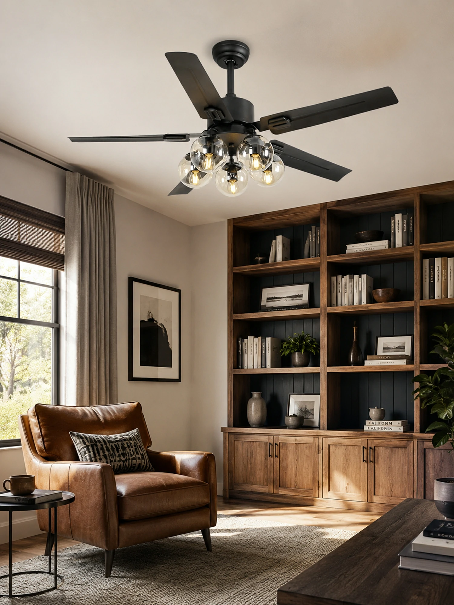 Black Vintage Ceiling Fan Light - Image 6
