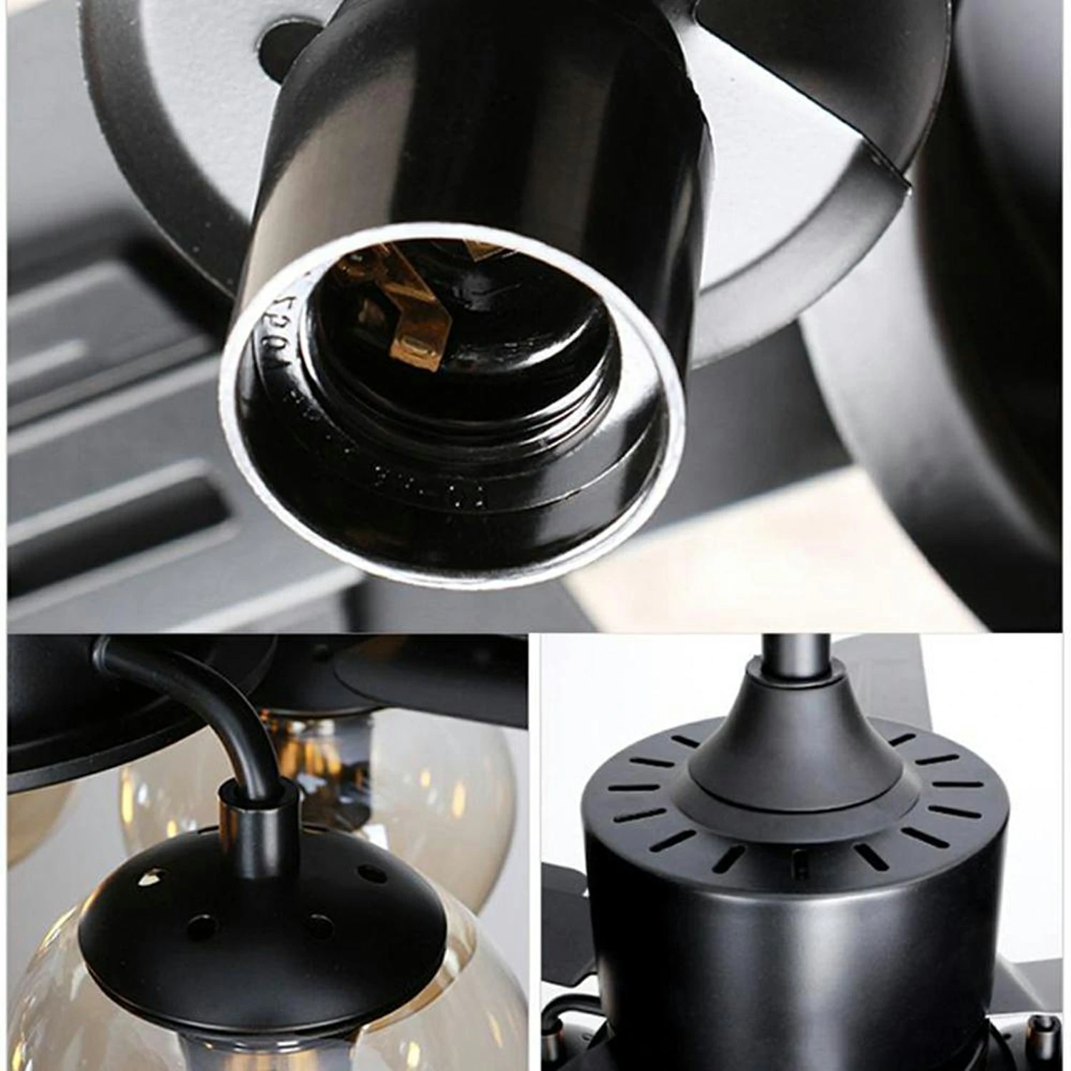 Black Vintage Ceiling Fan Light - Image 13