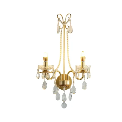 Crystal Pearl Chain Wall Lamp