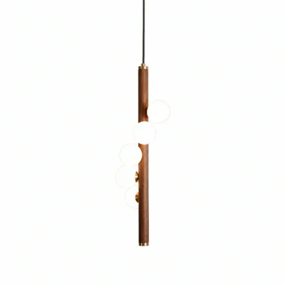 Vertical Orb Timber Pendant Lamp