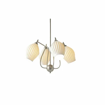 Ceramic Ribbed Chandelier