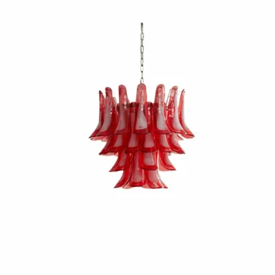 Crimson Glass Petals Chandelier