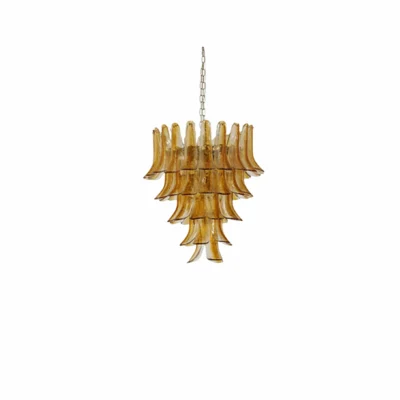 Glass Amber Lily Chandelier