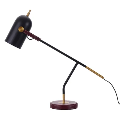 Leather upholstery table lamp