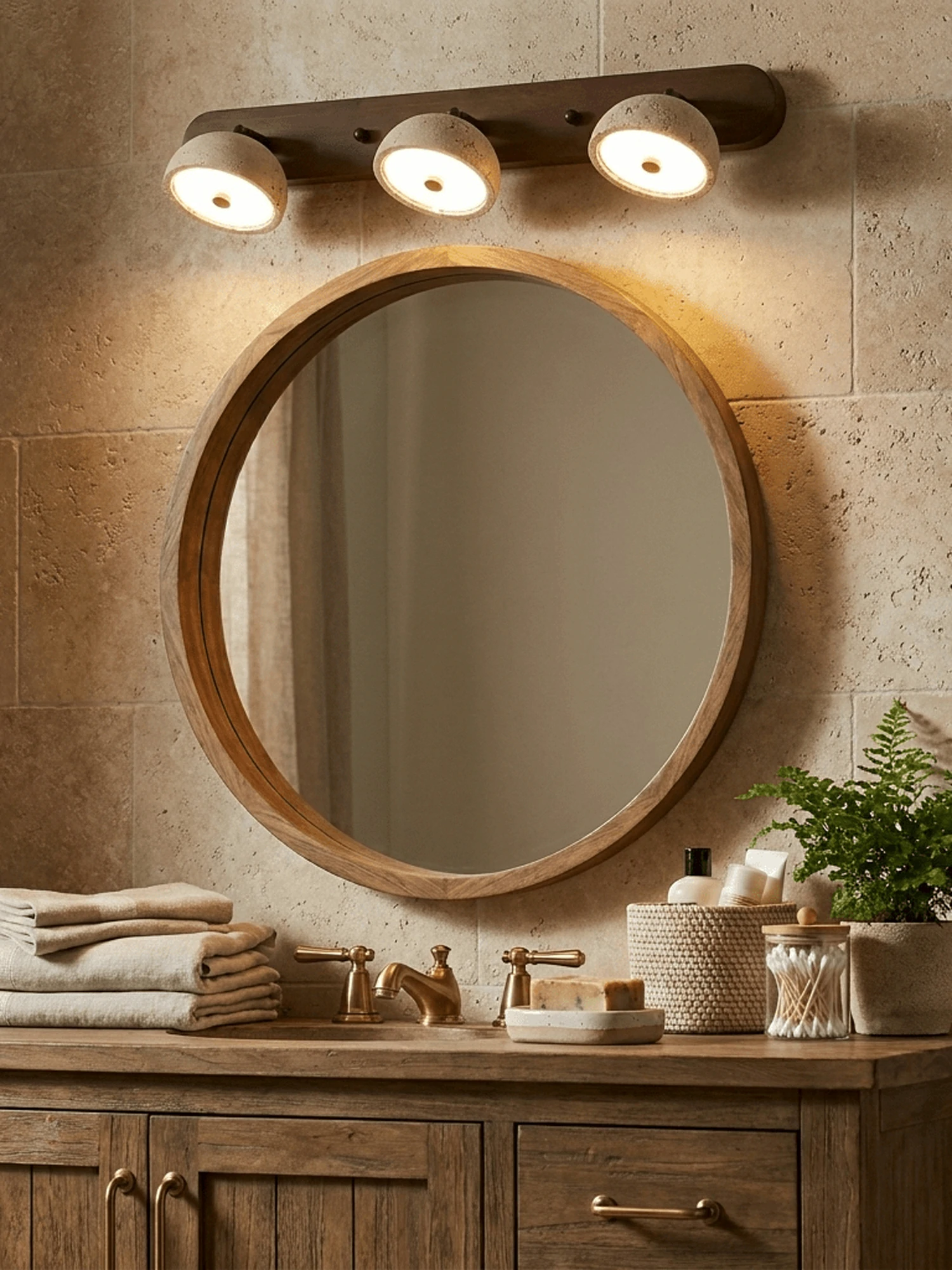 Adjustable Travertine Dome Vanity Light - Image 6
