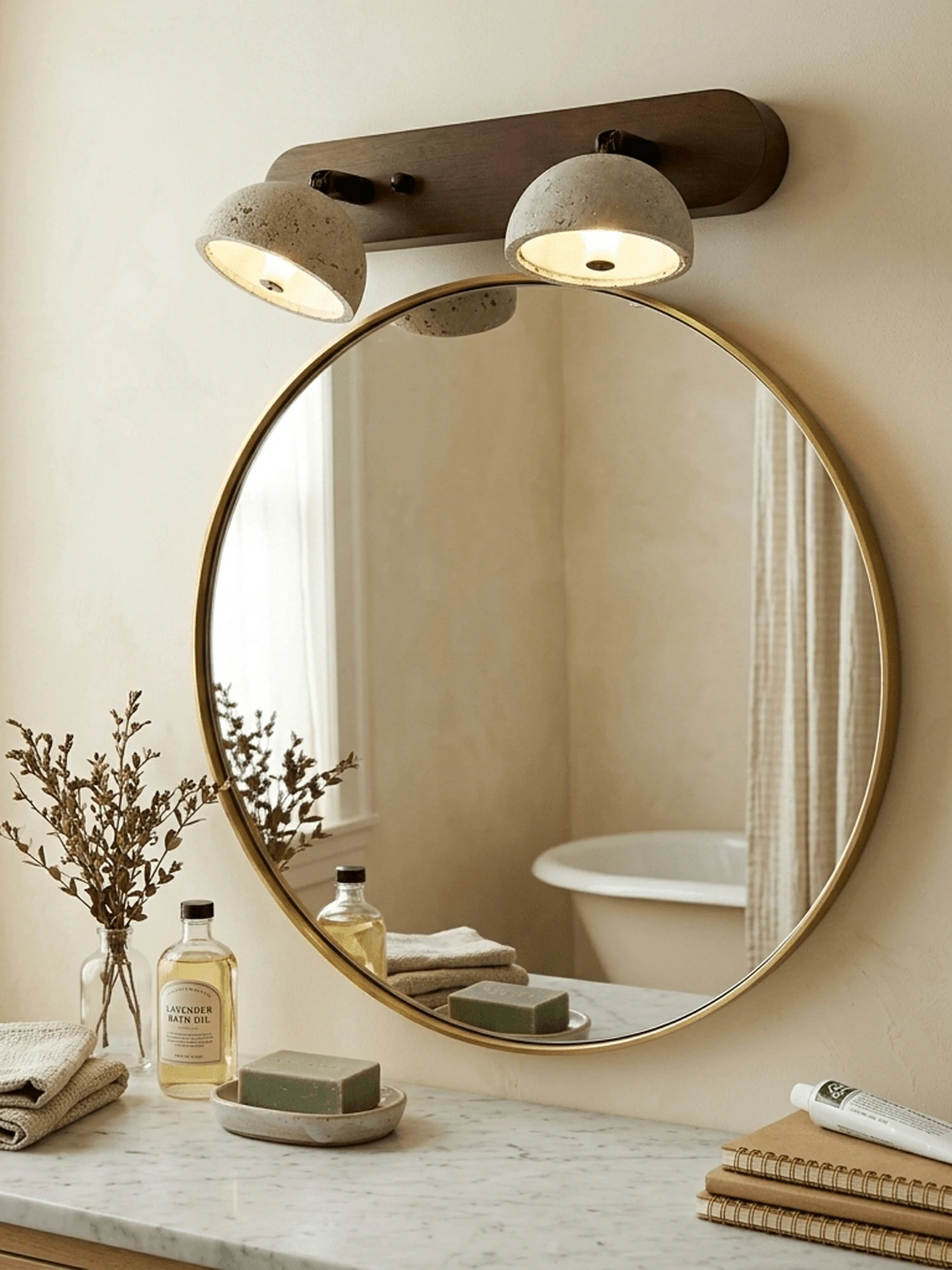 Adjustable Travertine Dome Vanity Light - Image 7