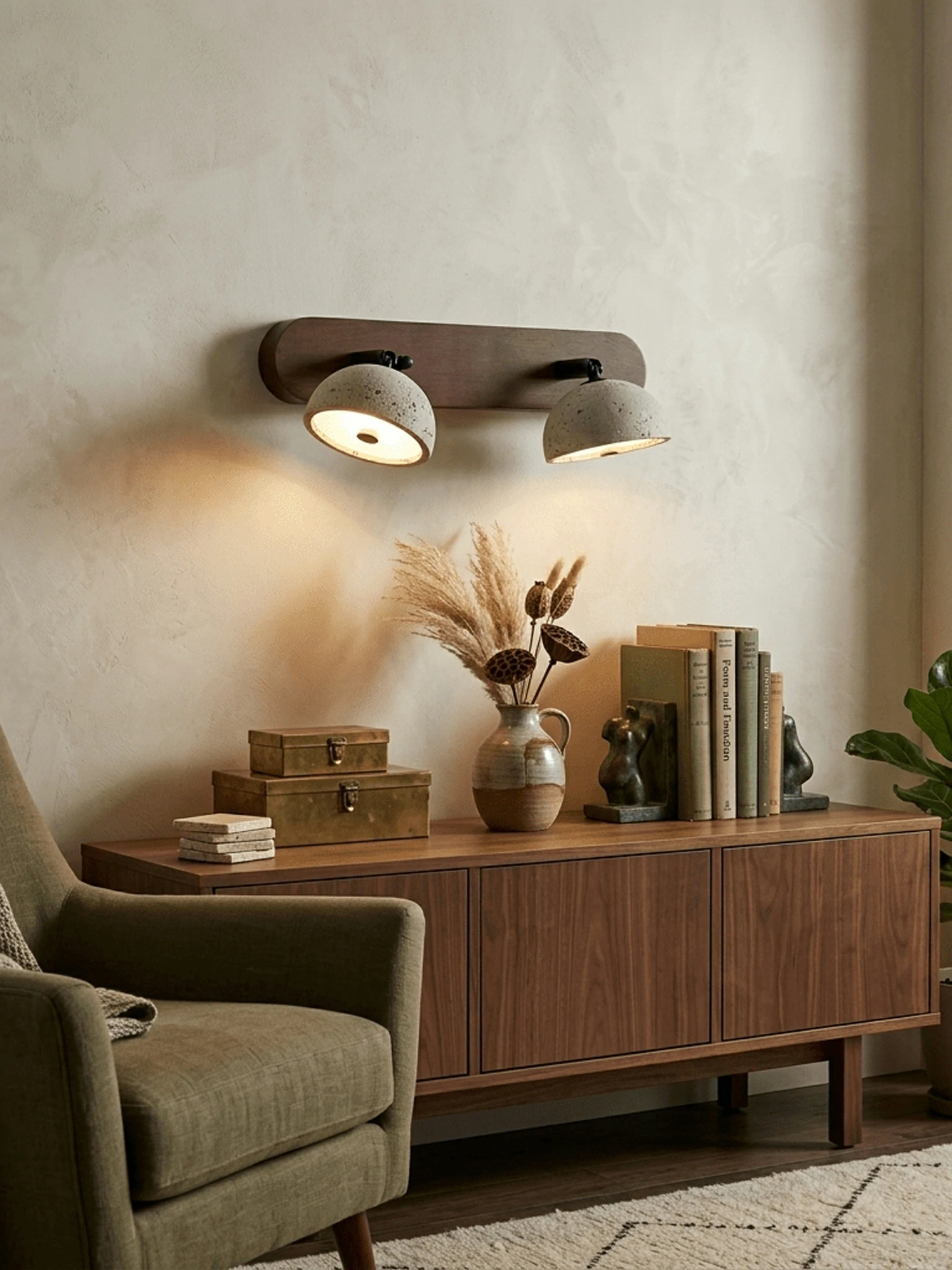 Adjustable Travertine Dome Vanity Light - Image 4