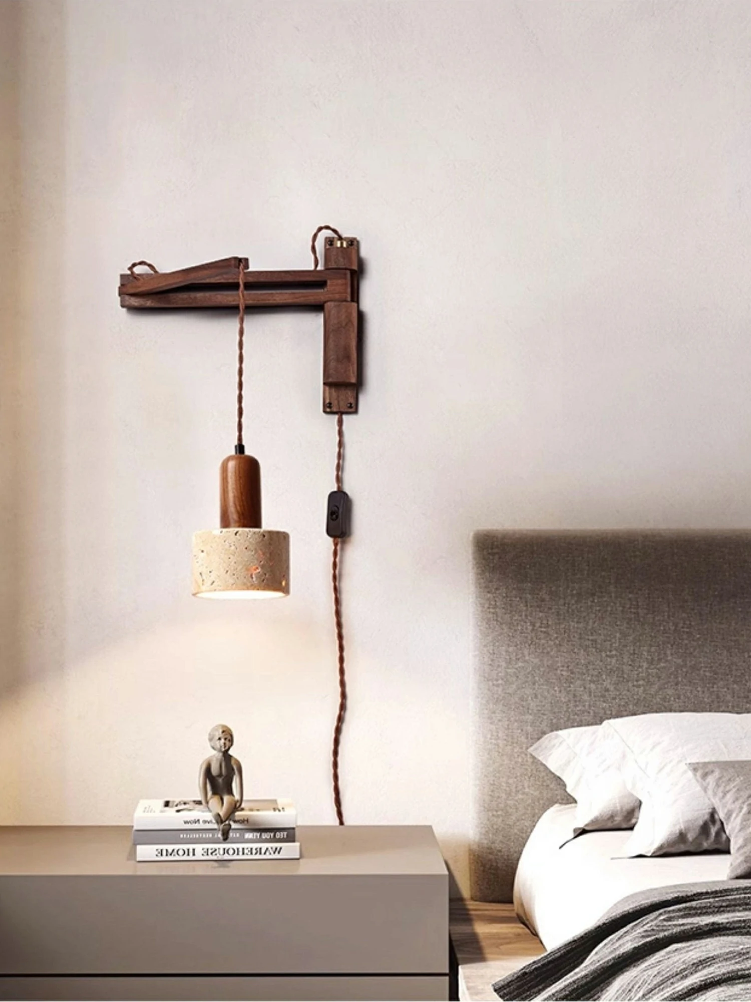 Adjustable Travertine Dome Wall Sconce - Image 5
