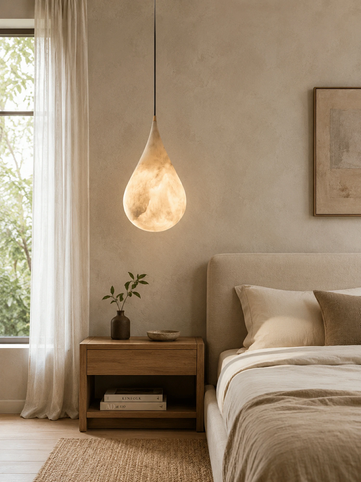 Alabaster Raindrop Pendant Light - Image 7