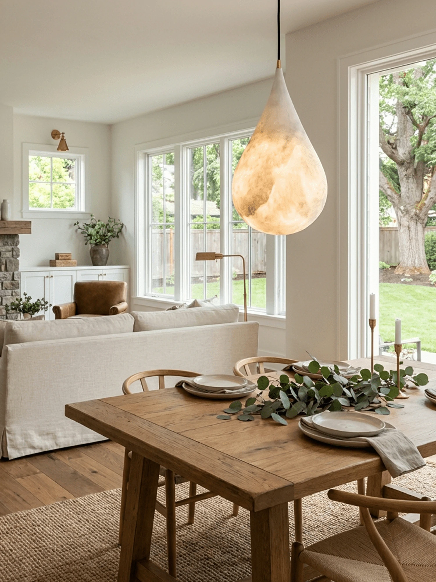 Alabaster Raindrop Pendant Light - Image 8
