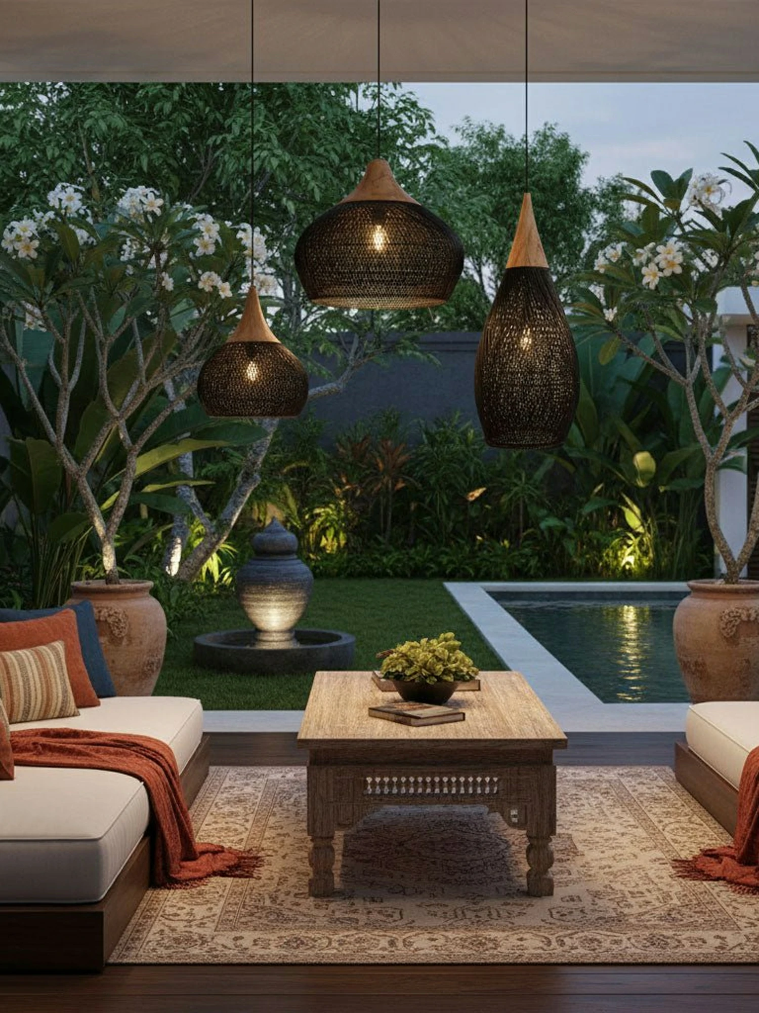 Braided Rattan Pendant Lamp - Image 6