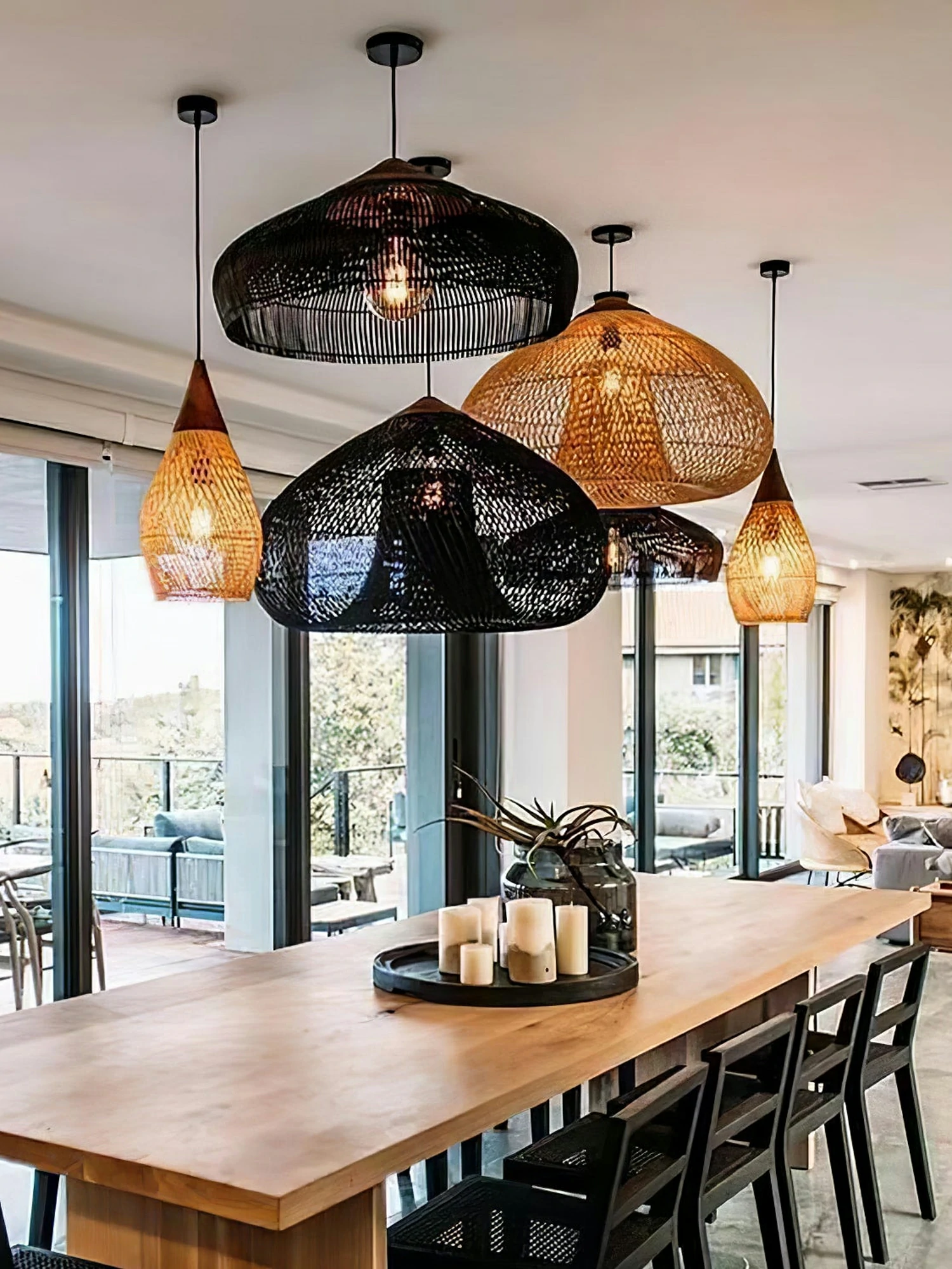 Braided Rattan Pendant Lamp - Image 10