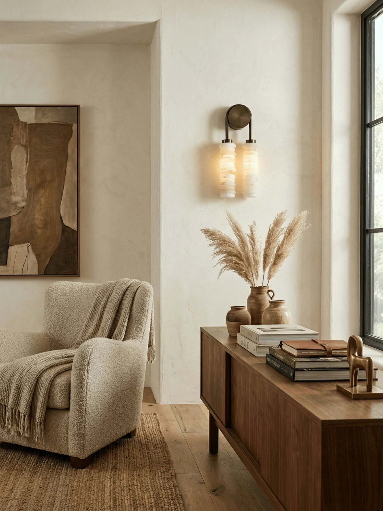 Calla Ribbed Alabaster Sconce - Image 10