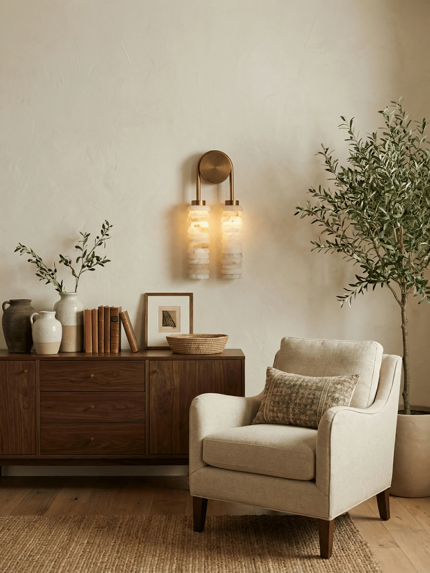 Calla Ribbed Alabaster Sconce - Image 7