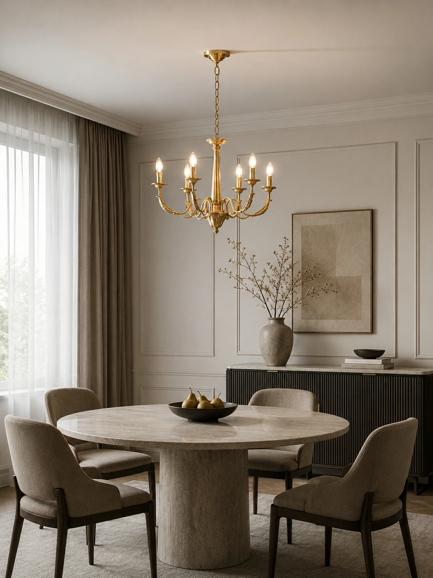 Candle Brass Chandelier - Image 12