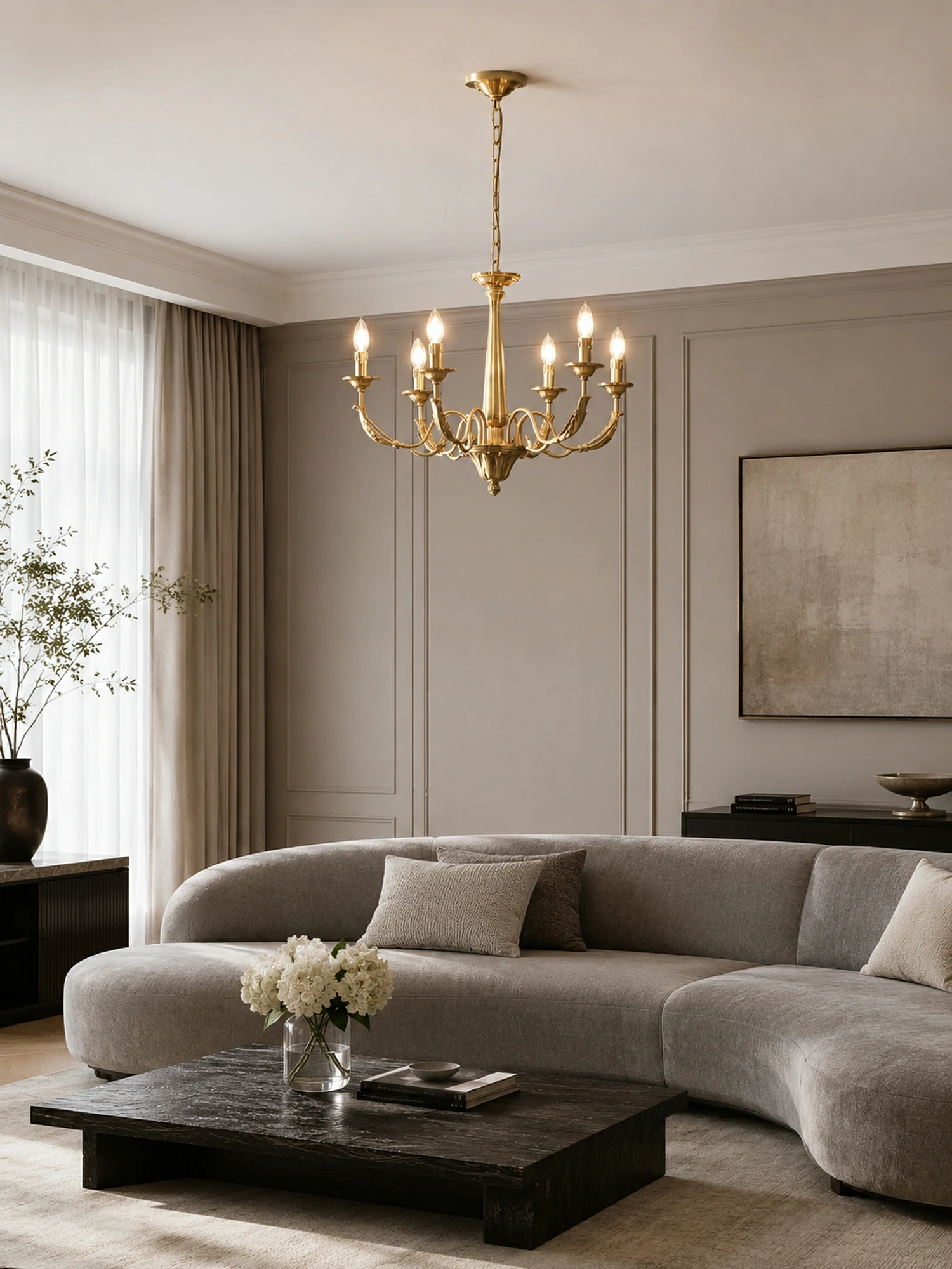 Candle Brass Chandelier - Image 5