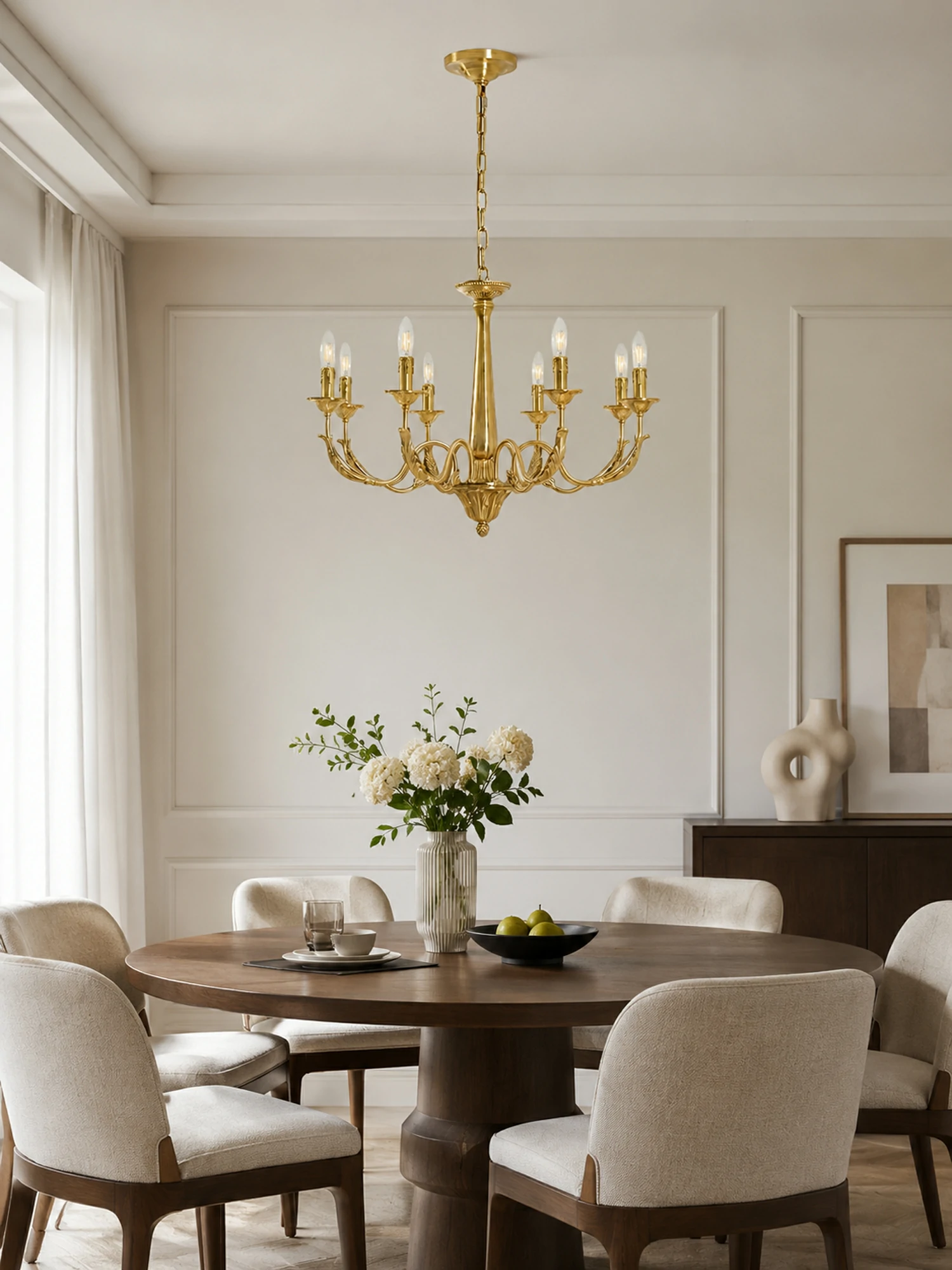 Candle Brass Chandelier - Image 4