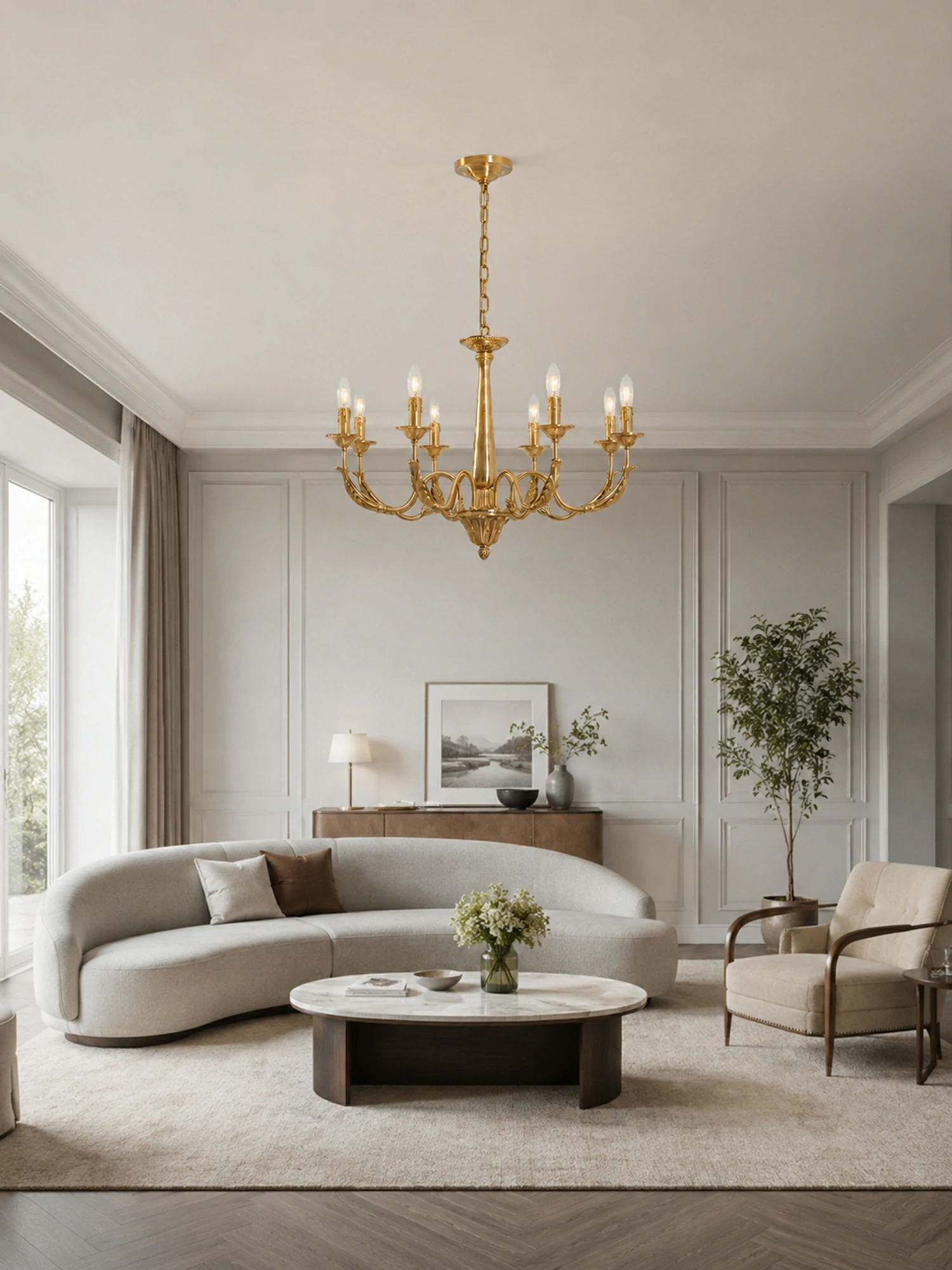 Candle Brass Chandelier - Image 11
