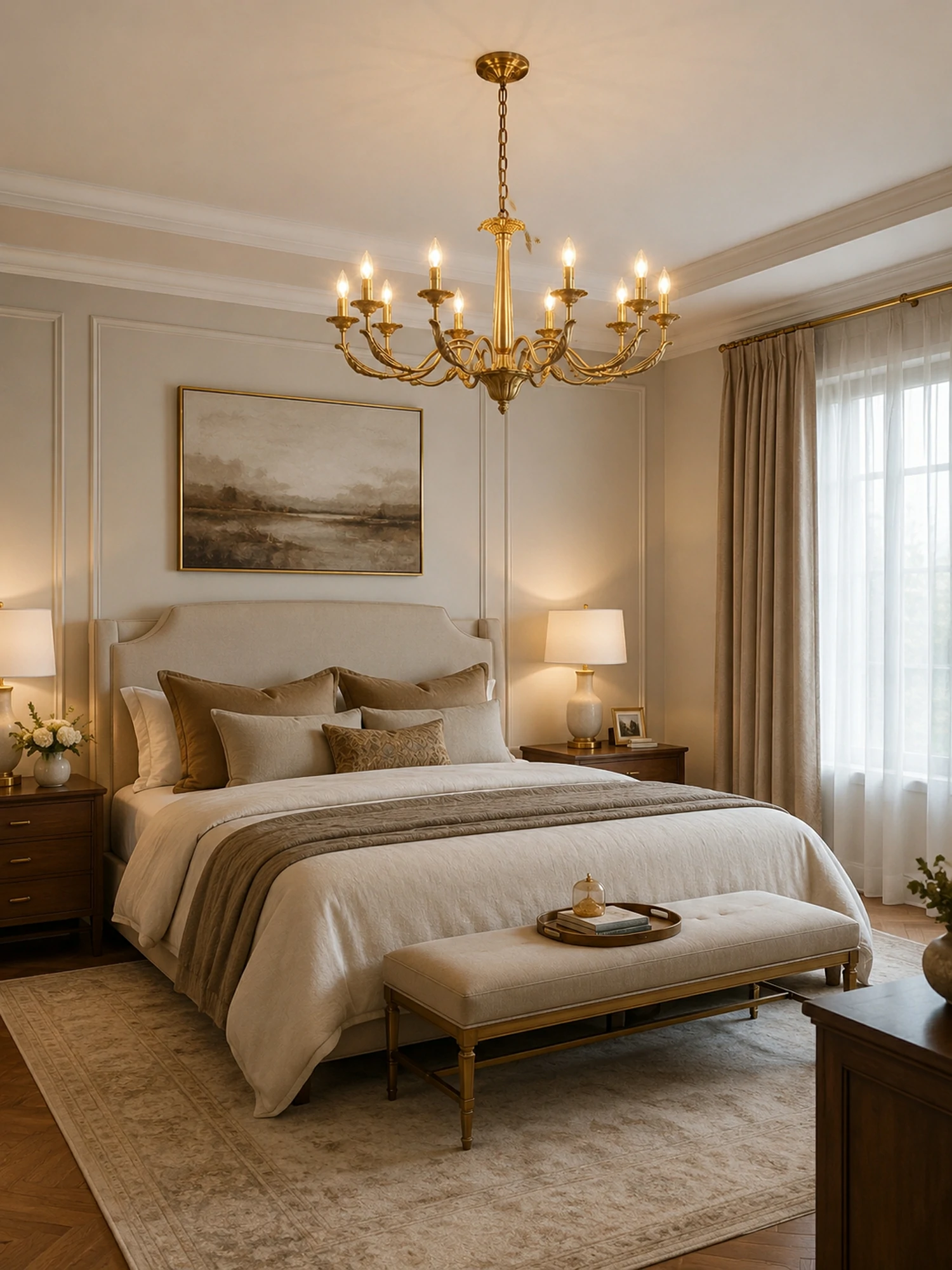 Candle Brass Chandelier - Image 6