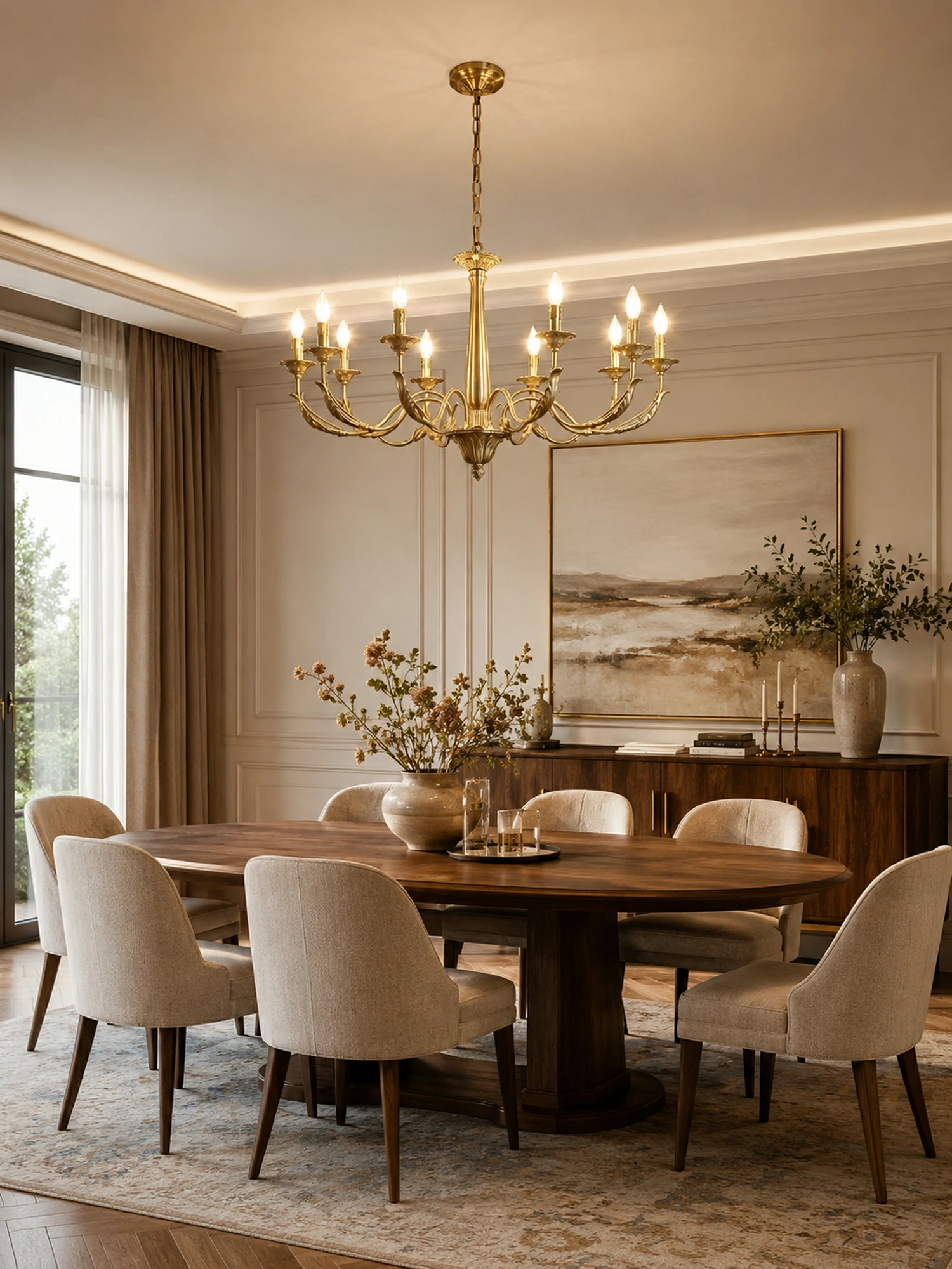Candle Brass Chandelier - Image 2