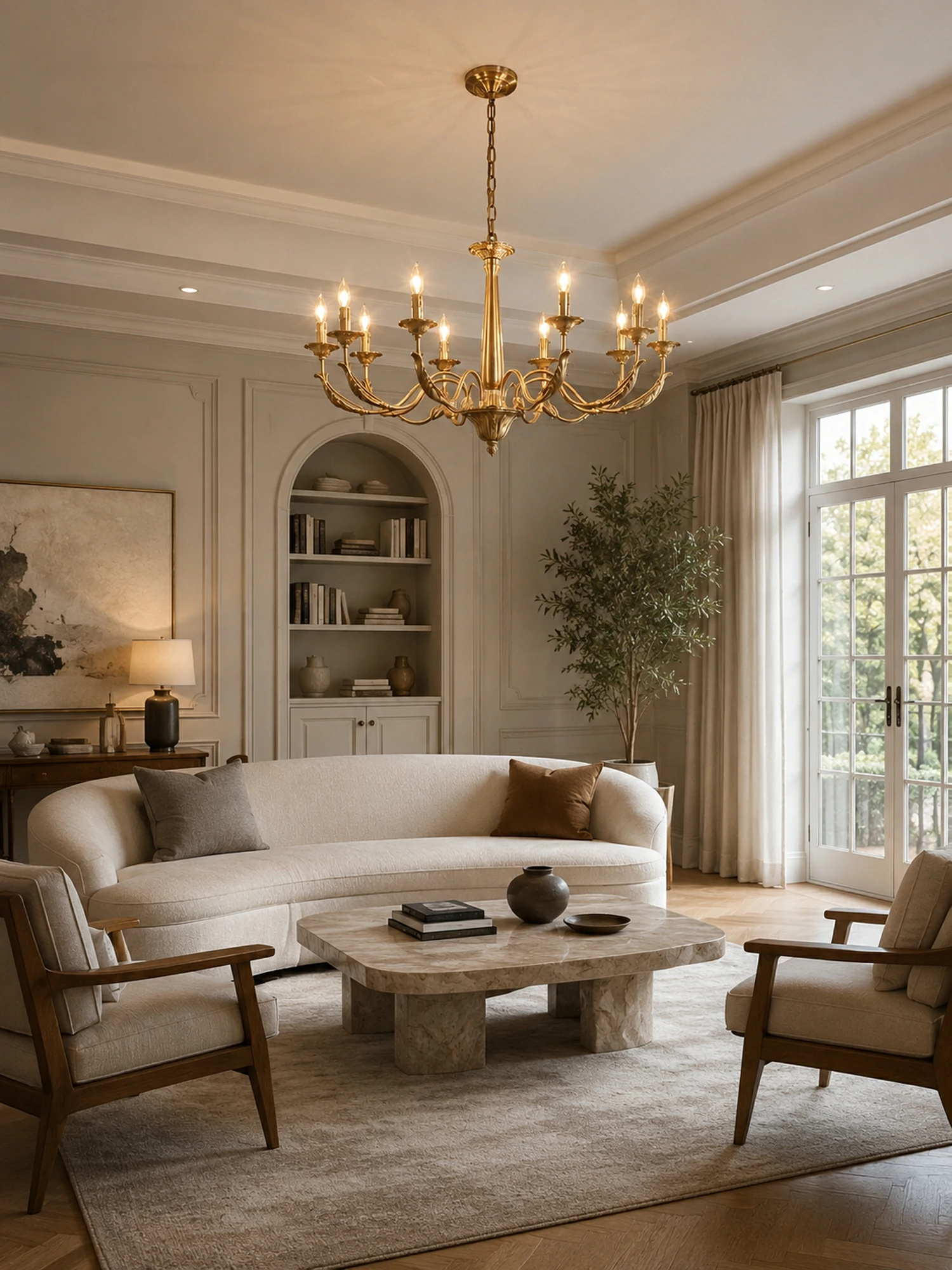 Candle Brass Chandelier - Image 3
