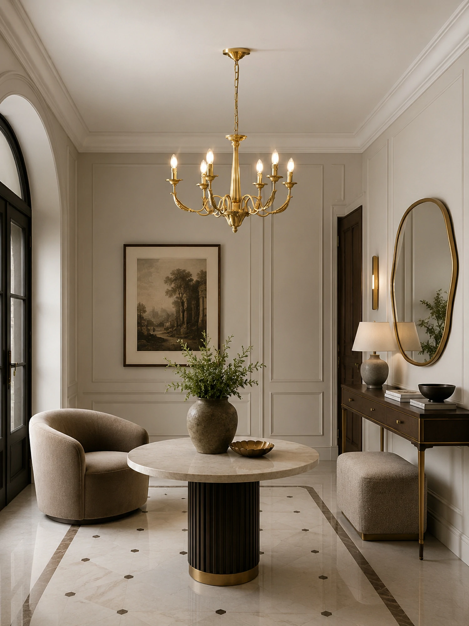 Candle Brass Chandelier - Image 9