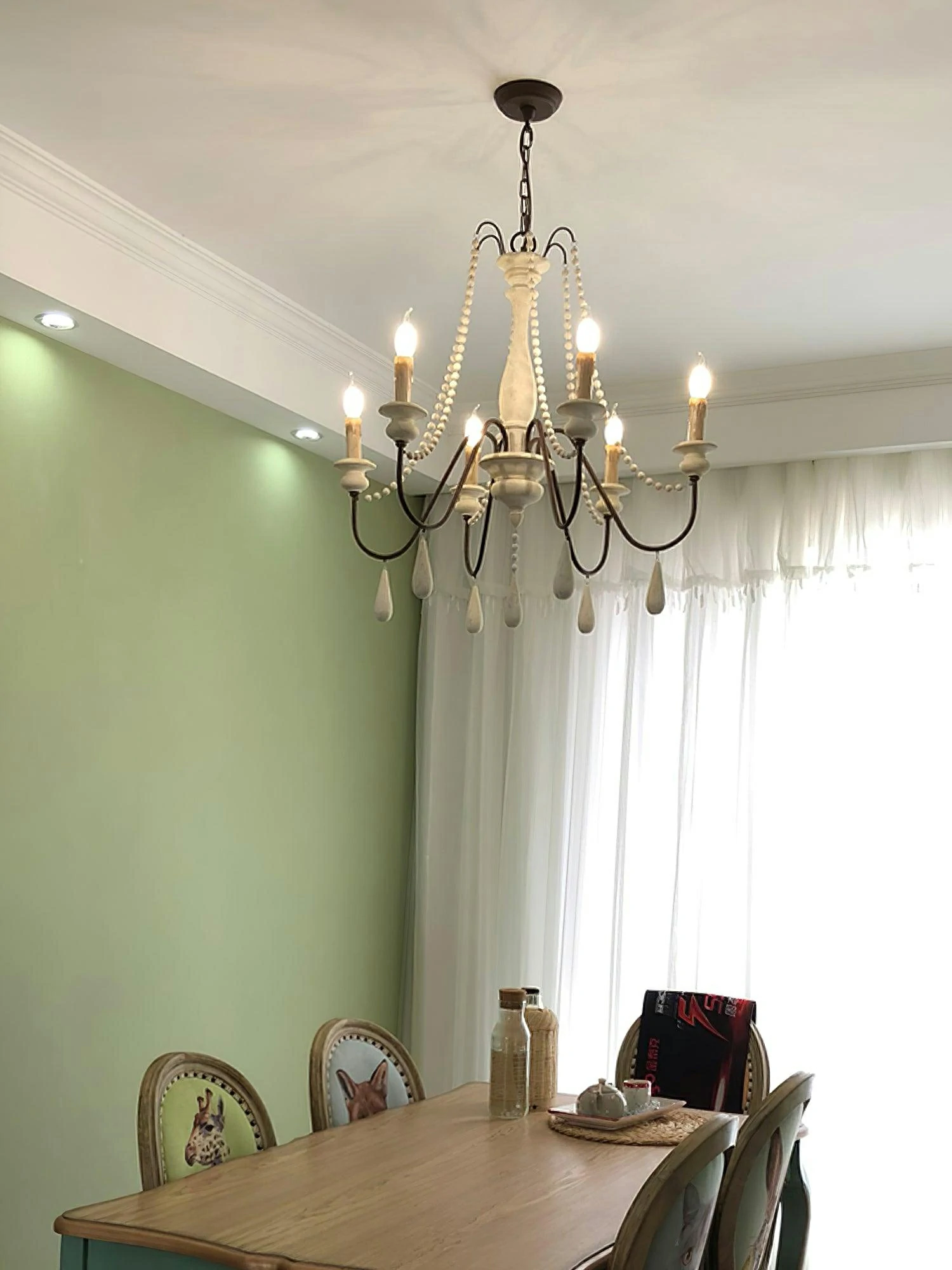 Candle Style Beaded Chandelier - Image 4