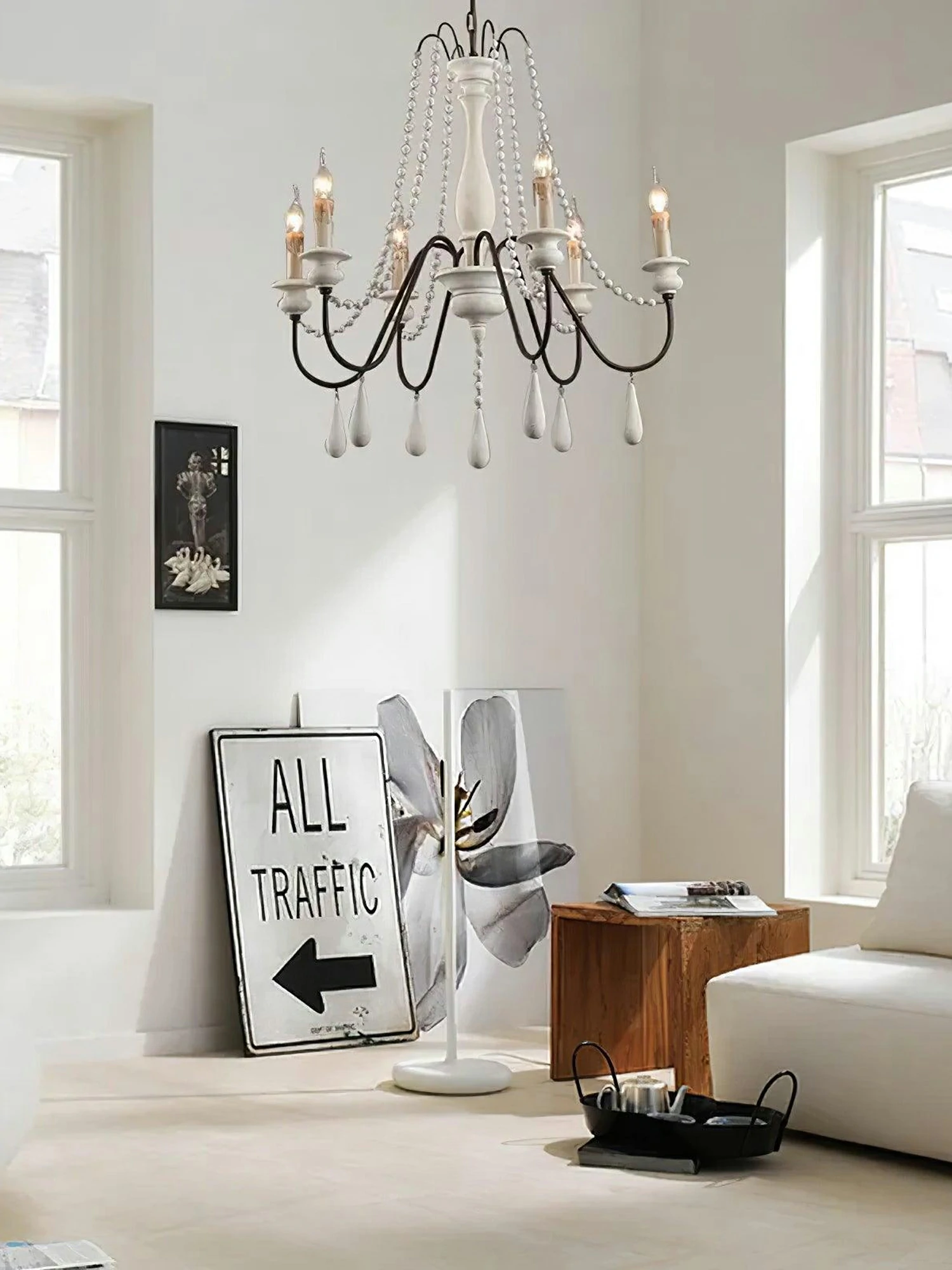 Candle Style Beaded Chandelier - Image 3