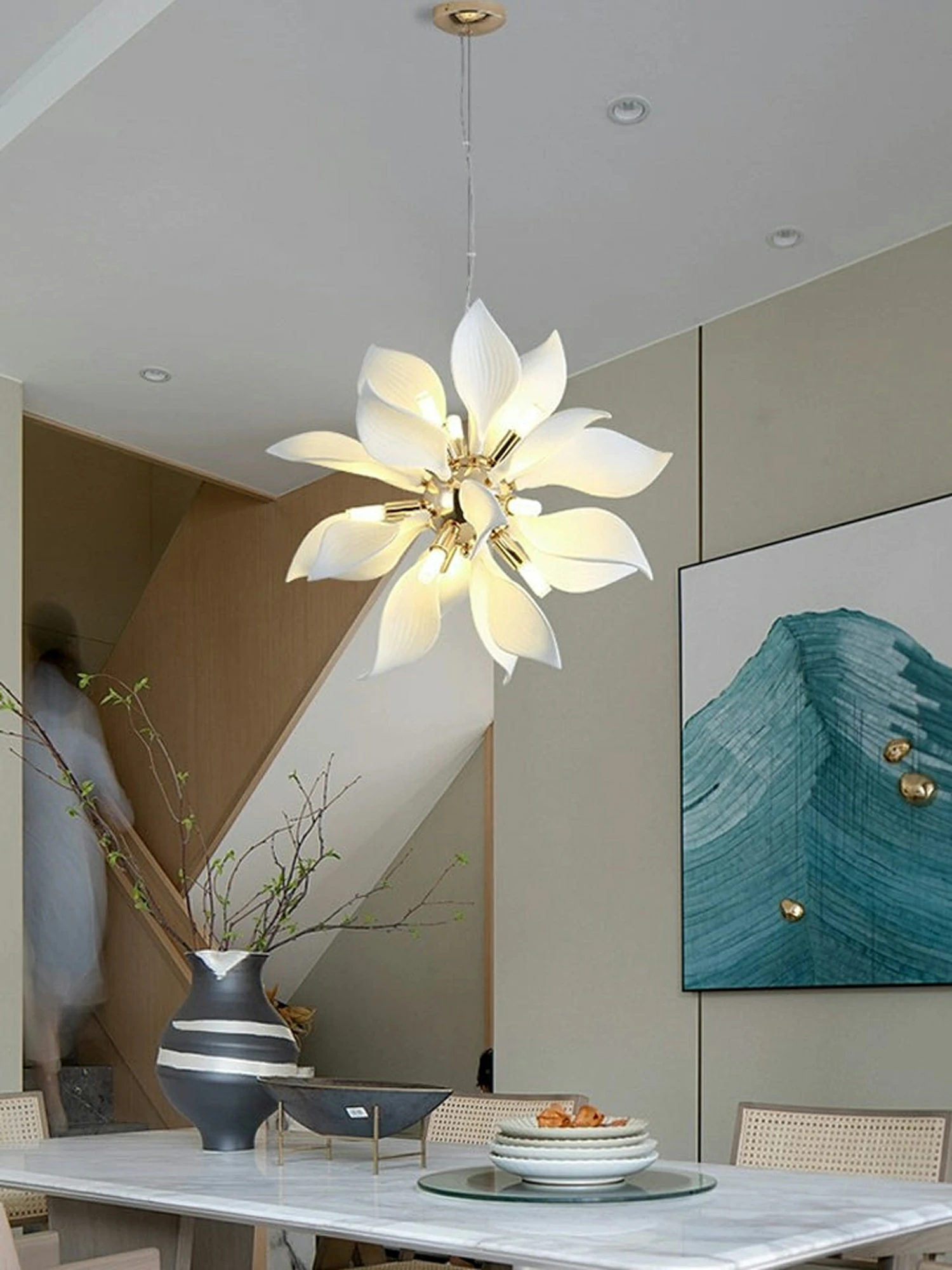 Ceramic Petals Blooming Chandelier - Image 4