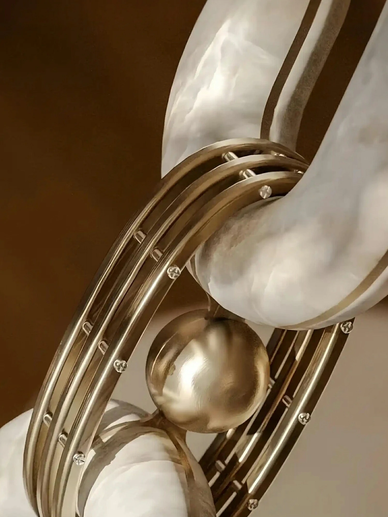 Chain Alabaster Link Chandelier - Image 7
