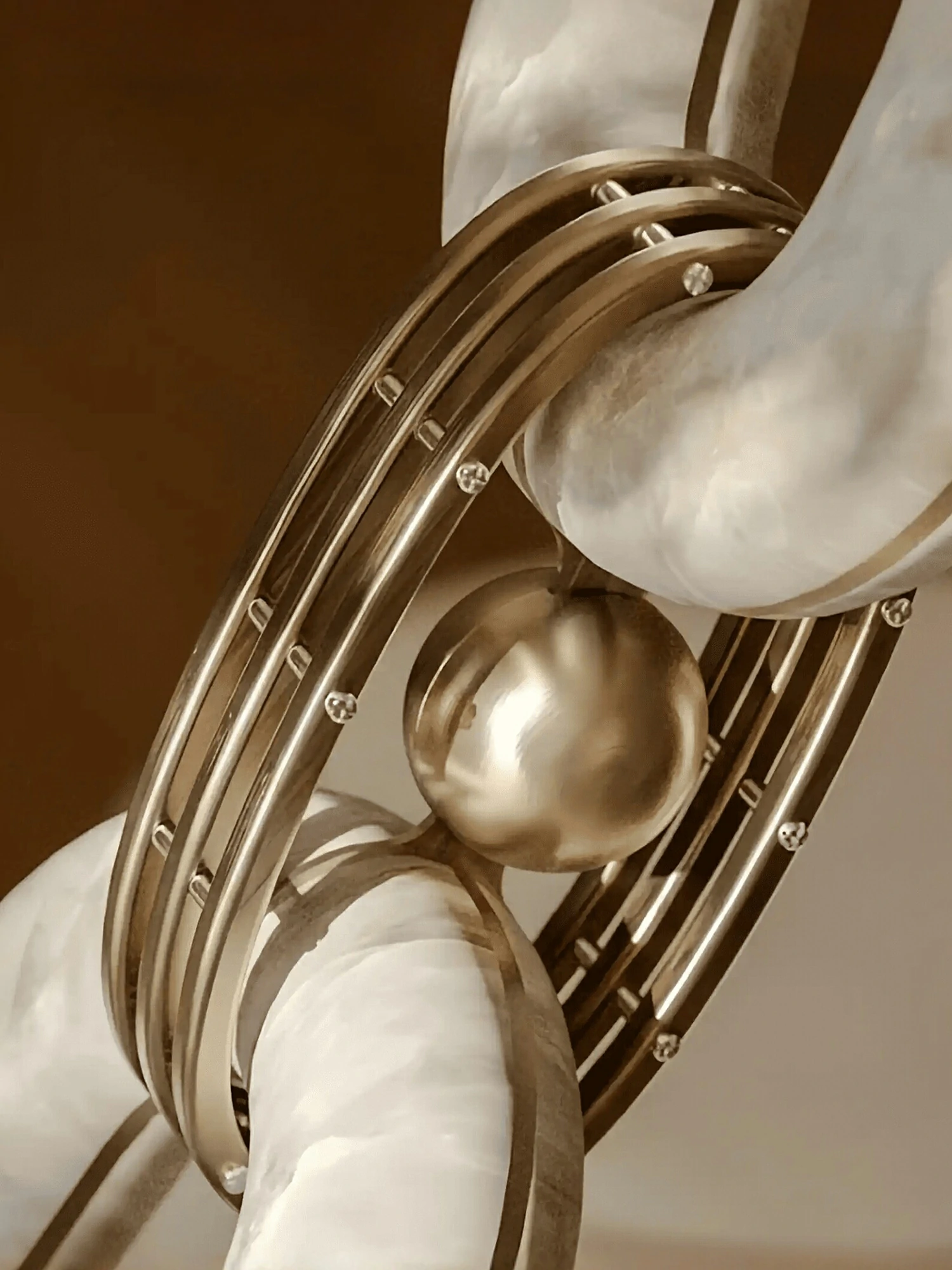 Chain Alabaster Link Chandelier - Image 6