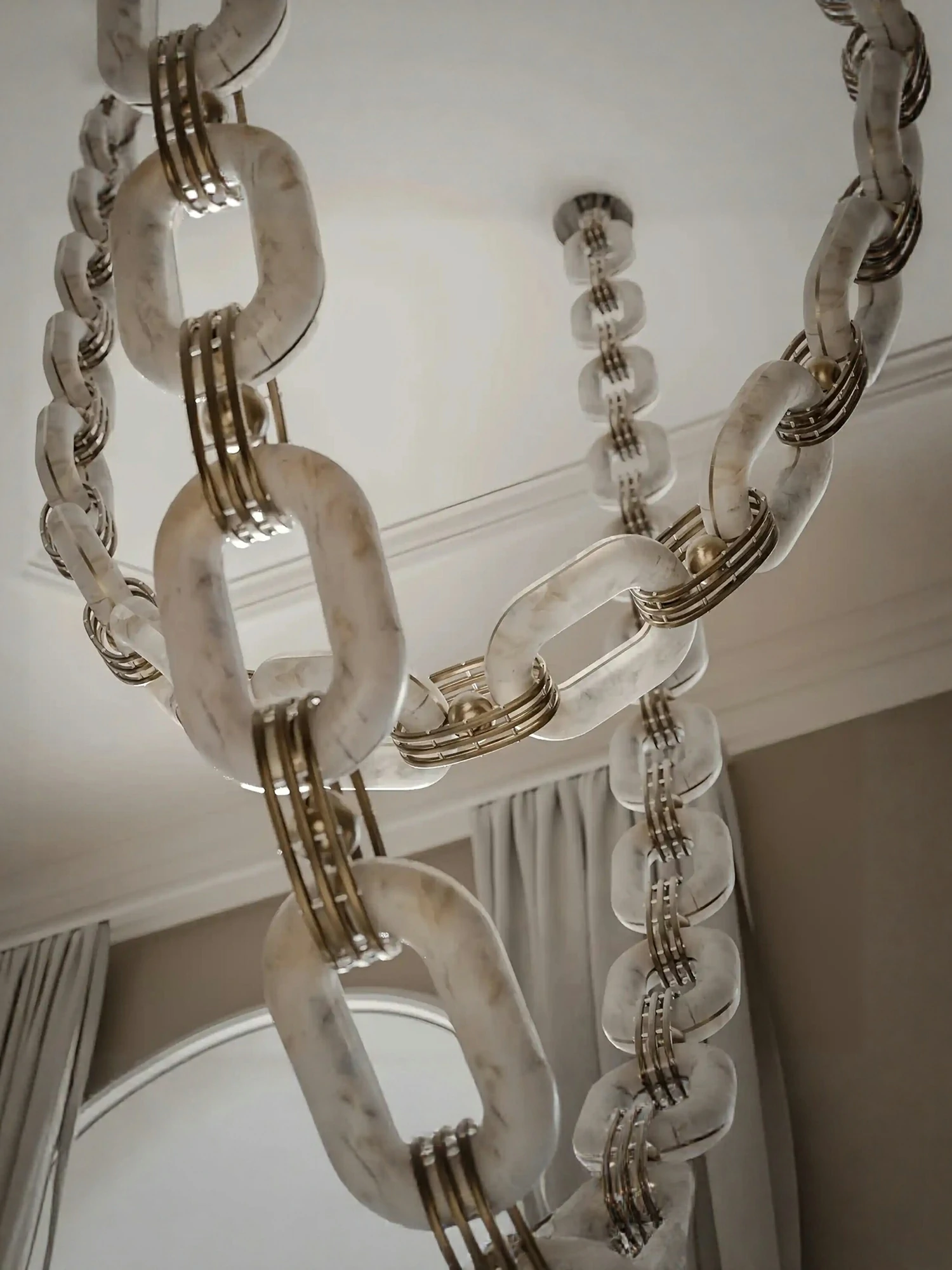Chain Alabaster Link Chandelier - Image 5