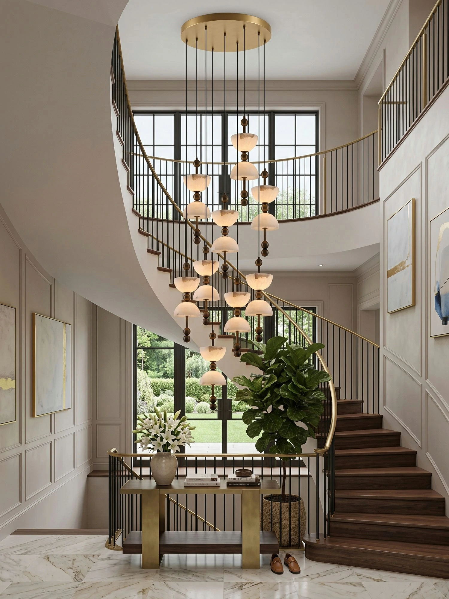 Duo Alabaster Pendant Lamp - Image 8