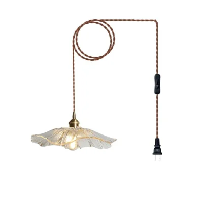 Flower Glass Plug In Pendant Lamp