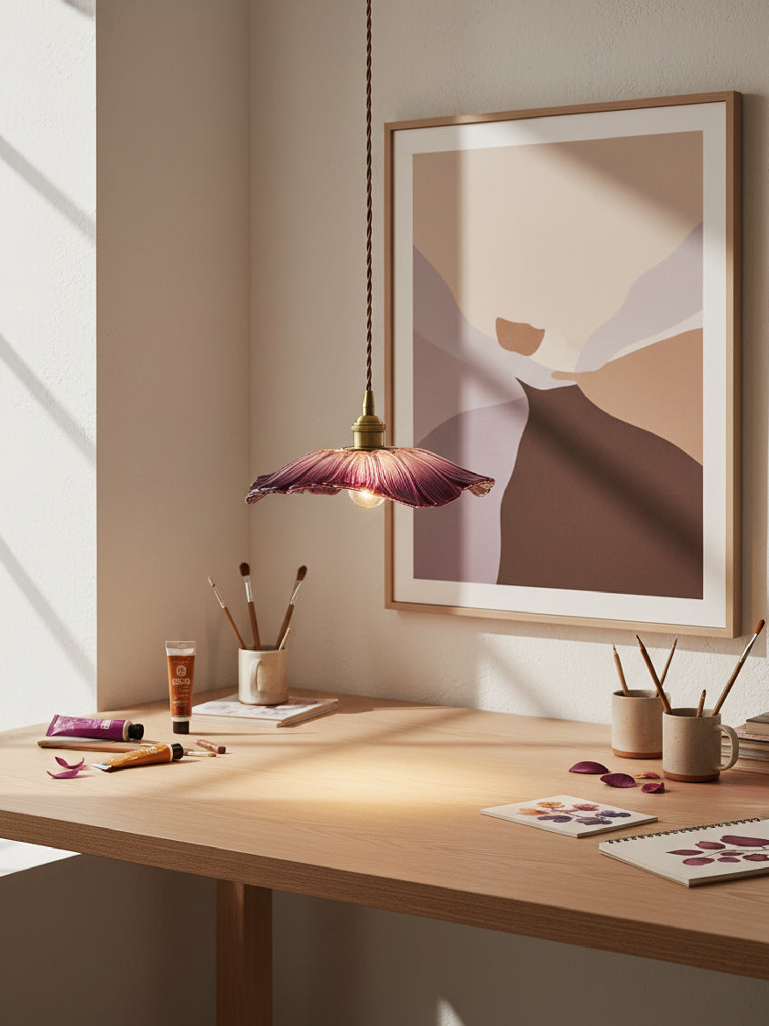 Flower Glass Plug In Pendant Lamp - Image 4
