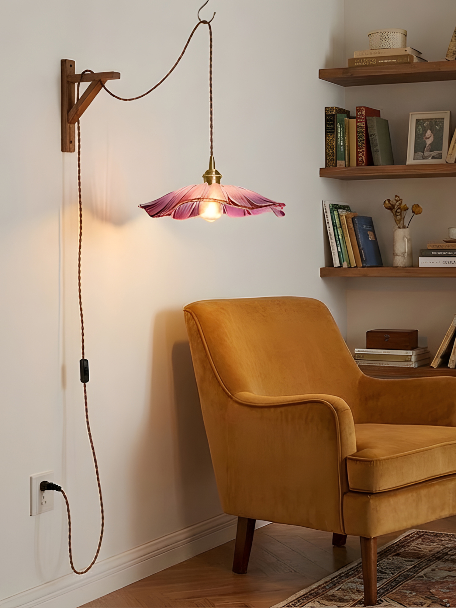 Flower Glass Plug In Pendant Lamp - Image 3