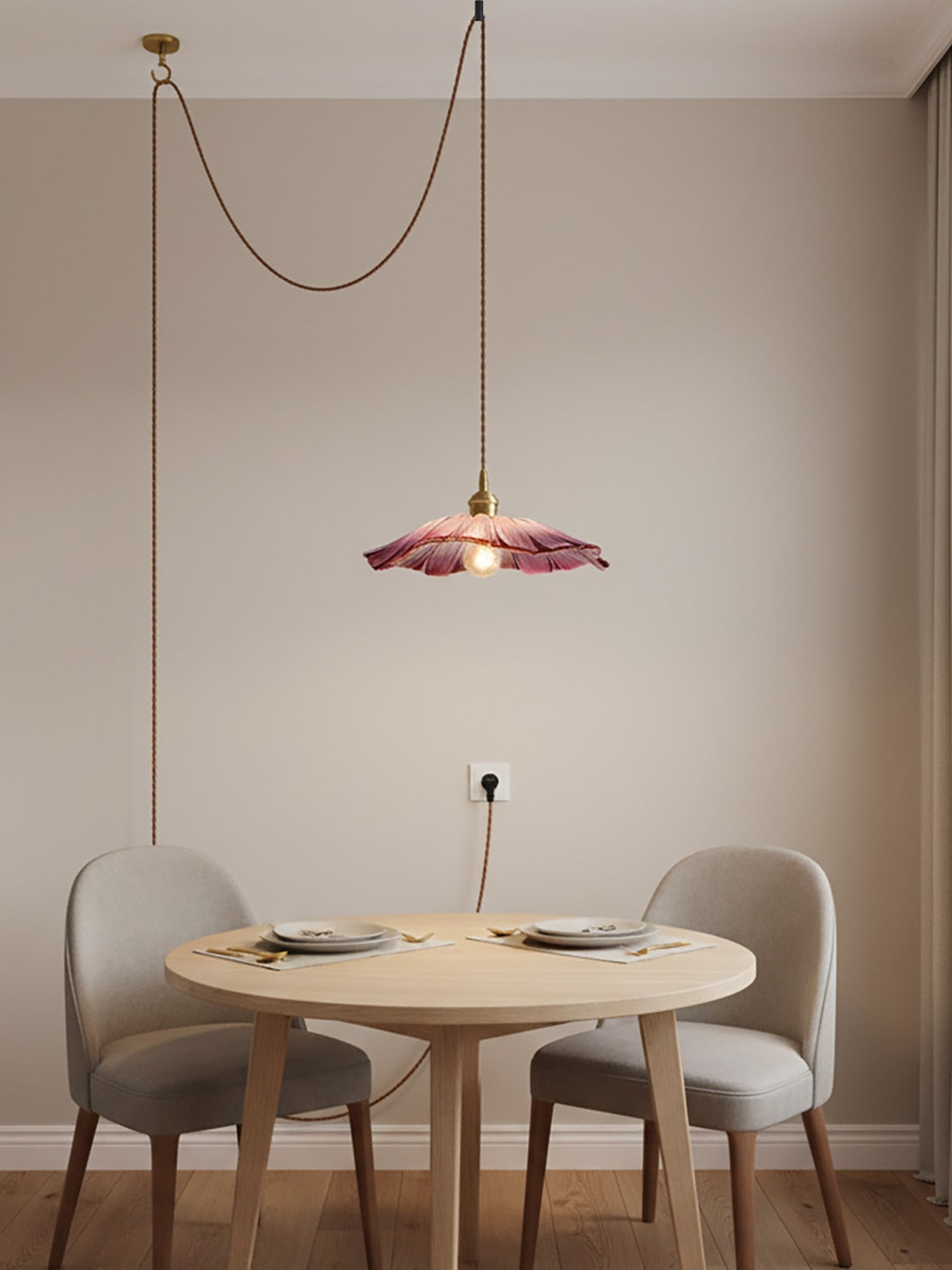 Flower Glass Plug In Pendant Lamp - Image 5