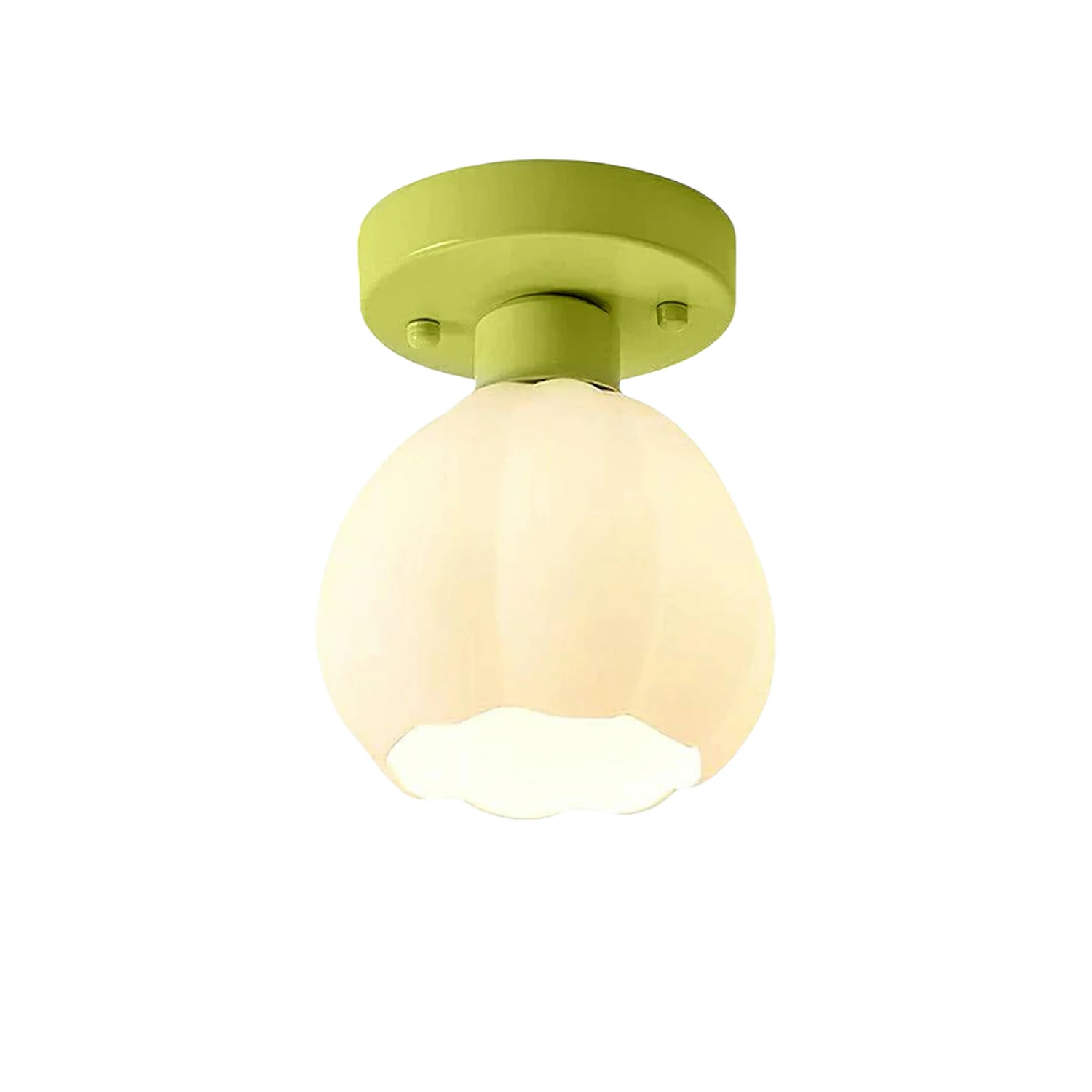 Flower Shaded Semi Flushmount Light