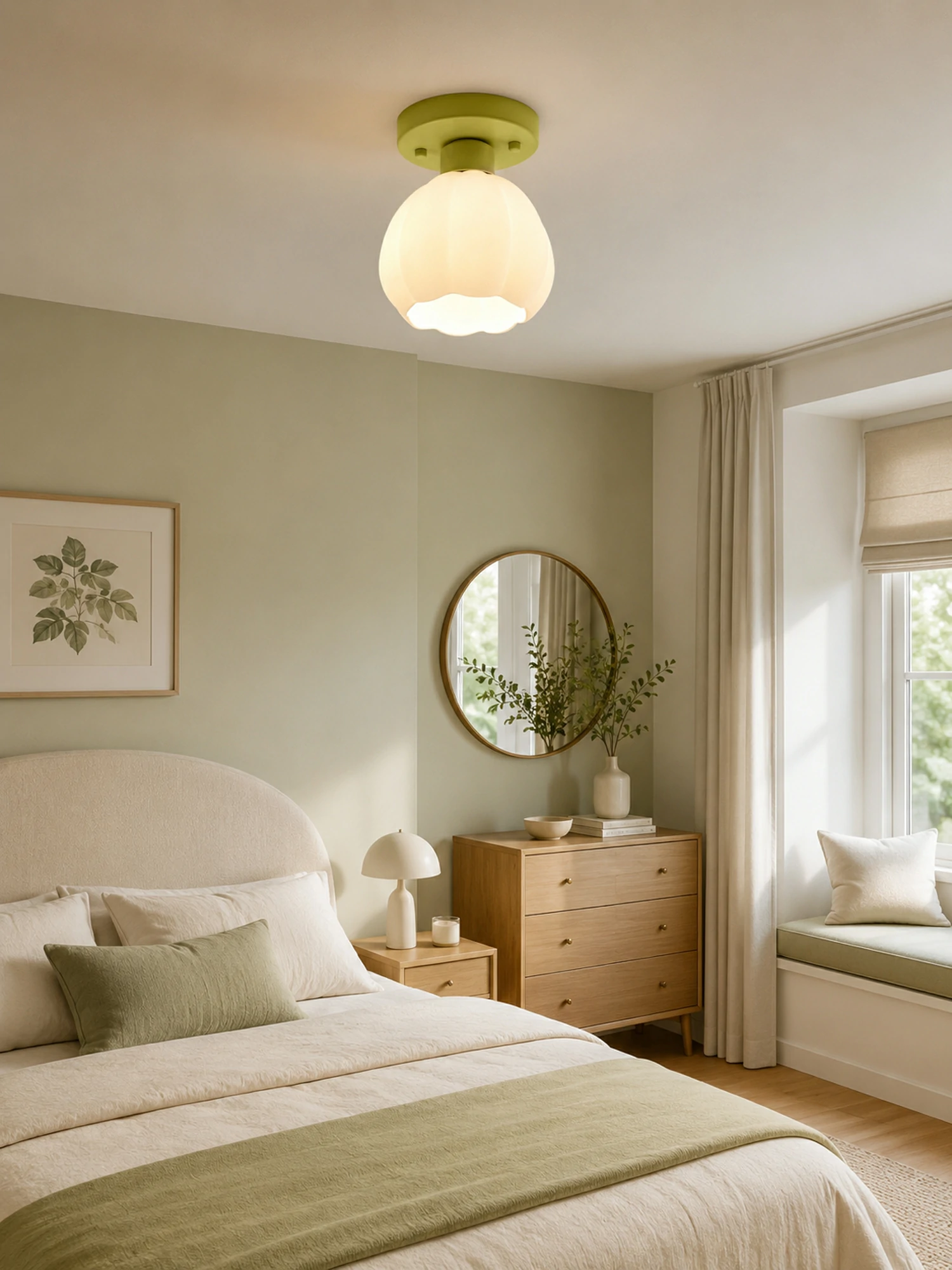 Flower Shaded Semi Flushmount Light - Image 9