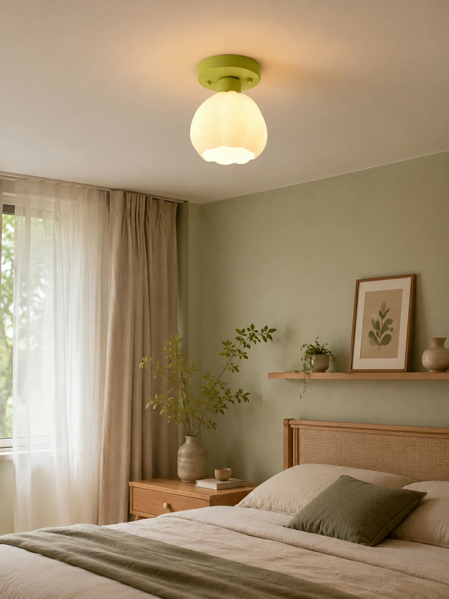 Flower Shaded Semi Flushmount Light - Image 10