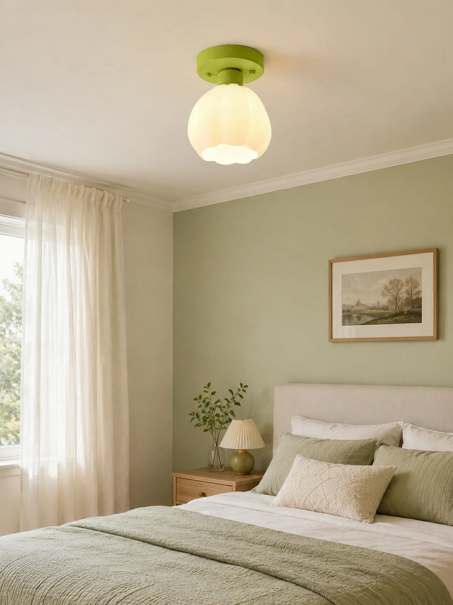 Flower Shaded Semi Flushmount Light - Image 8