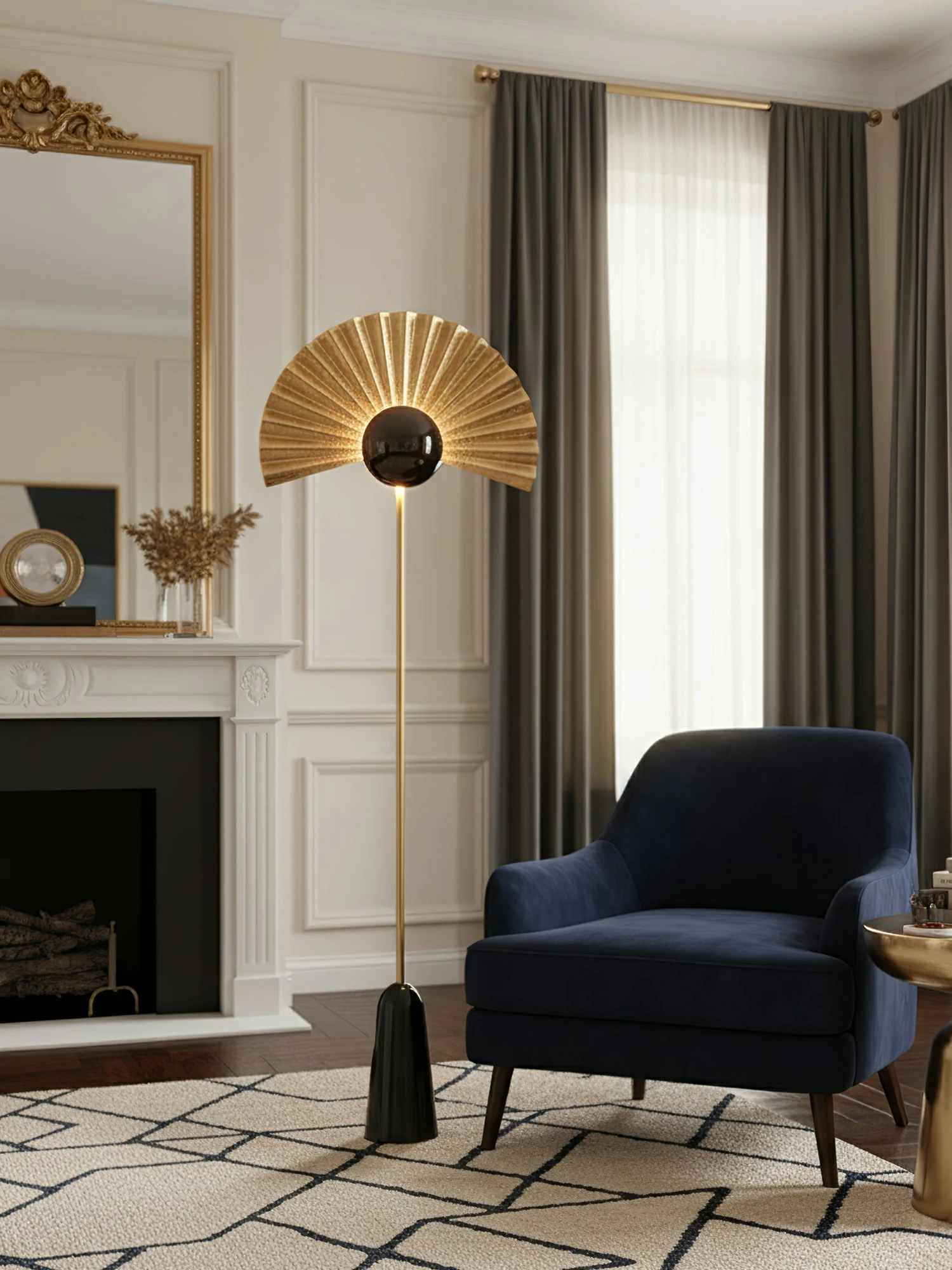 Gilded Fan Floor Lamp - Image 5