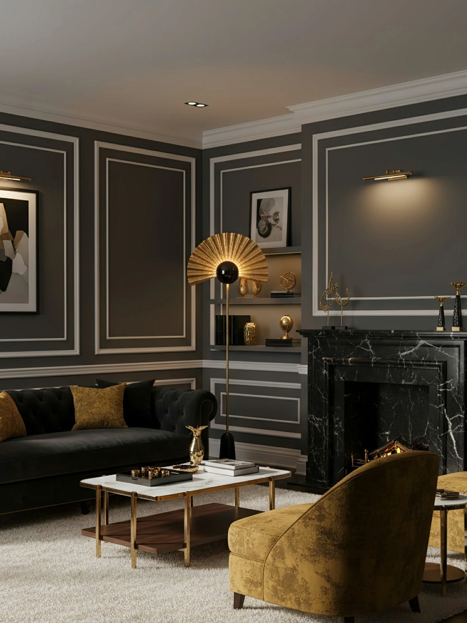Gilded Fan Floor Lamp - Image 6