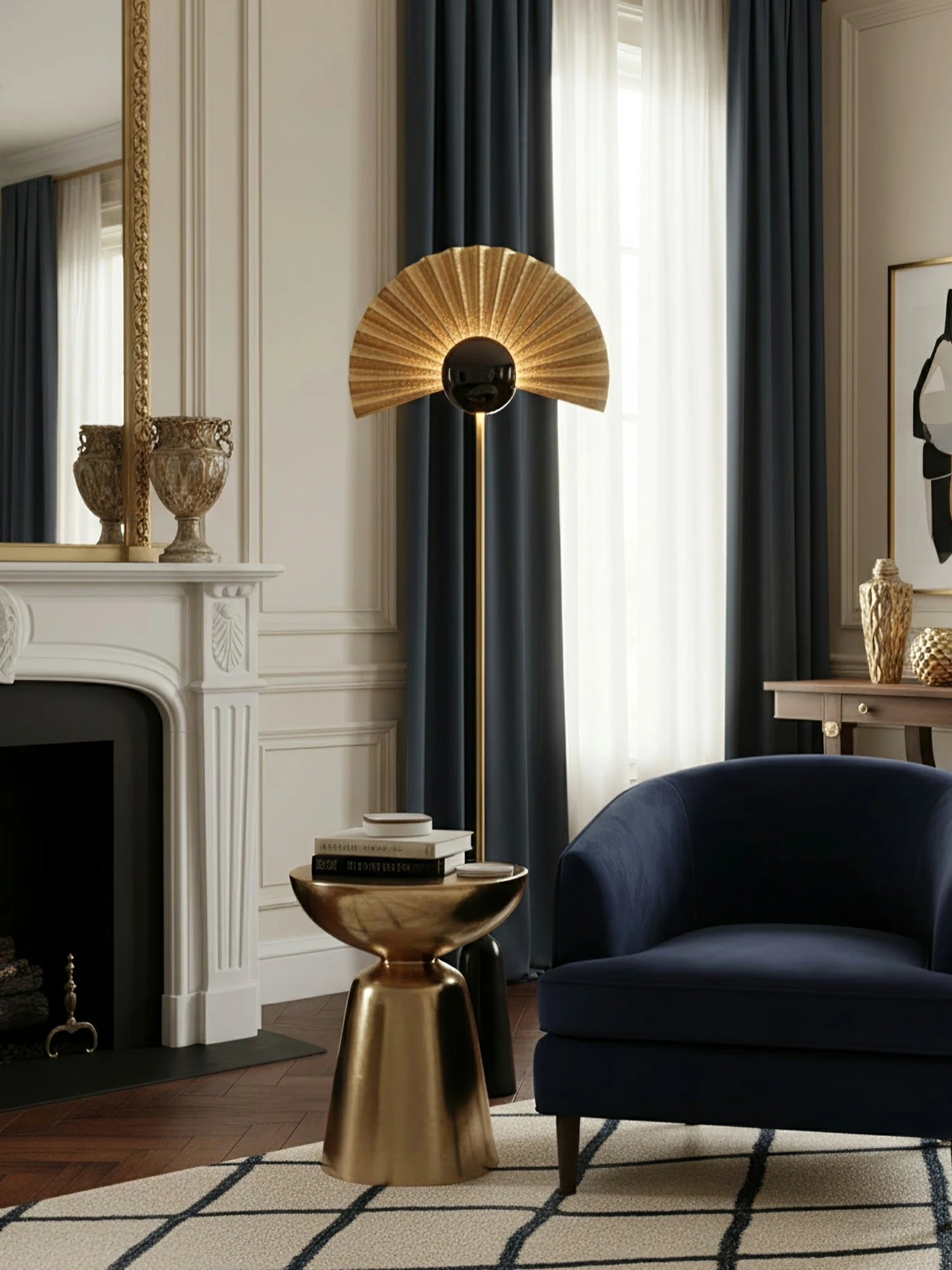 Gilded Fan Floor Lamp - Image 4