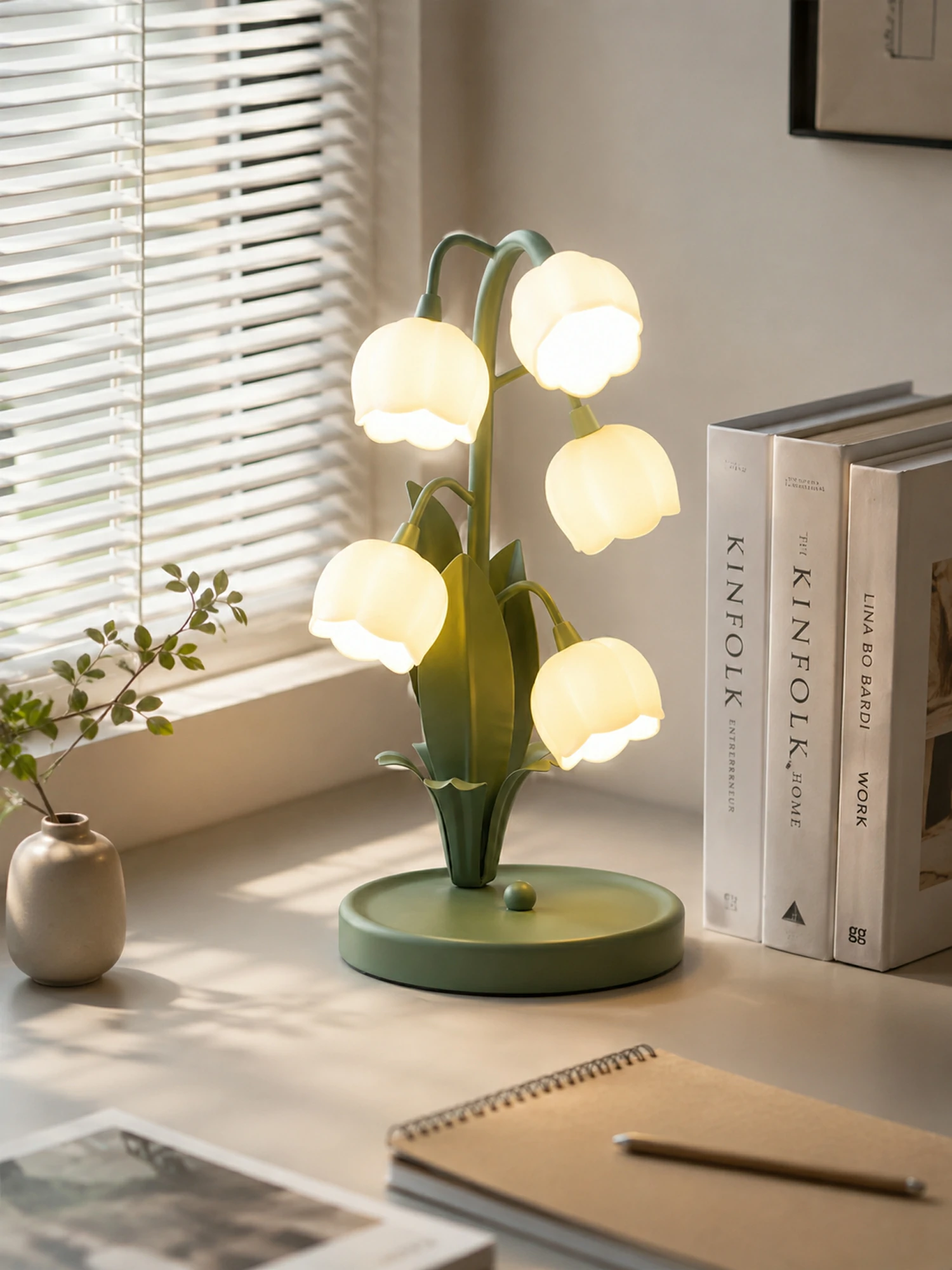 Green Lily Table Lamp - Image 7