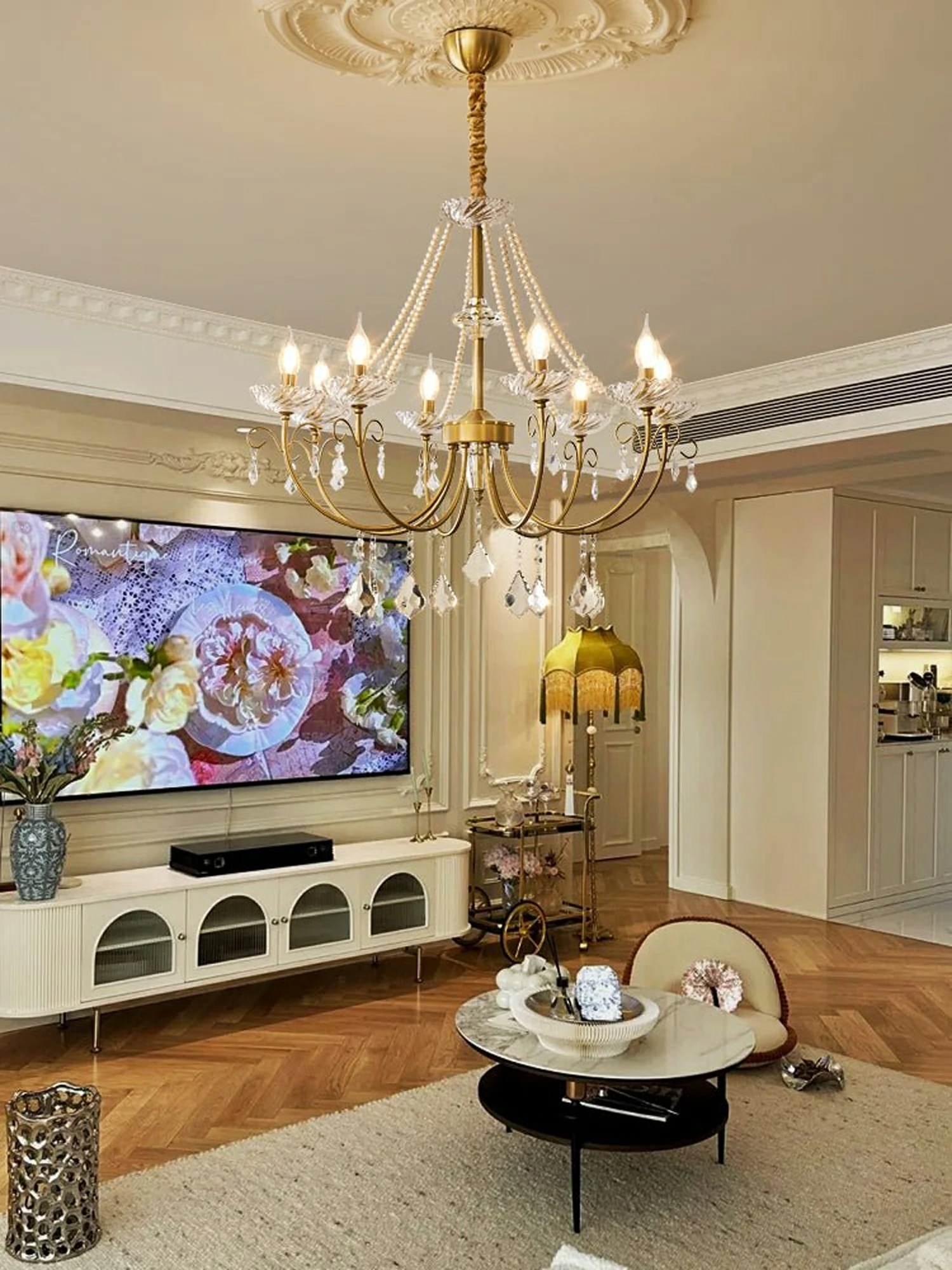 Imperial Pearl Crystal Chandelier - Image 3
