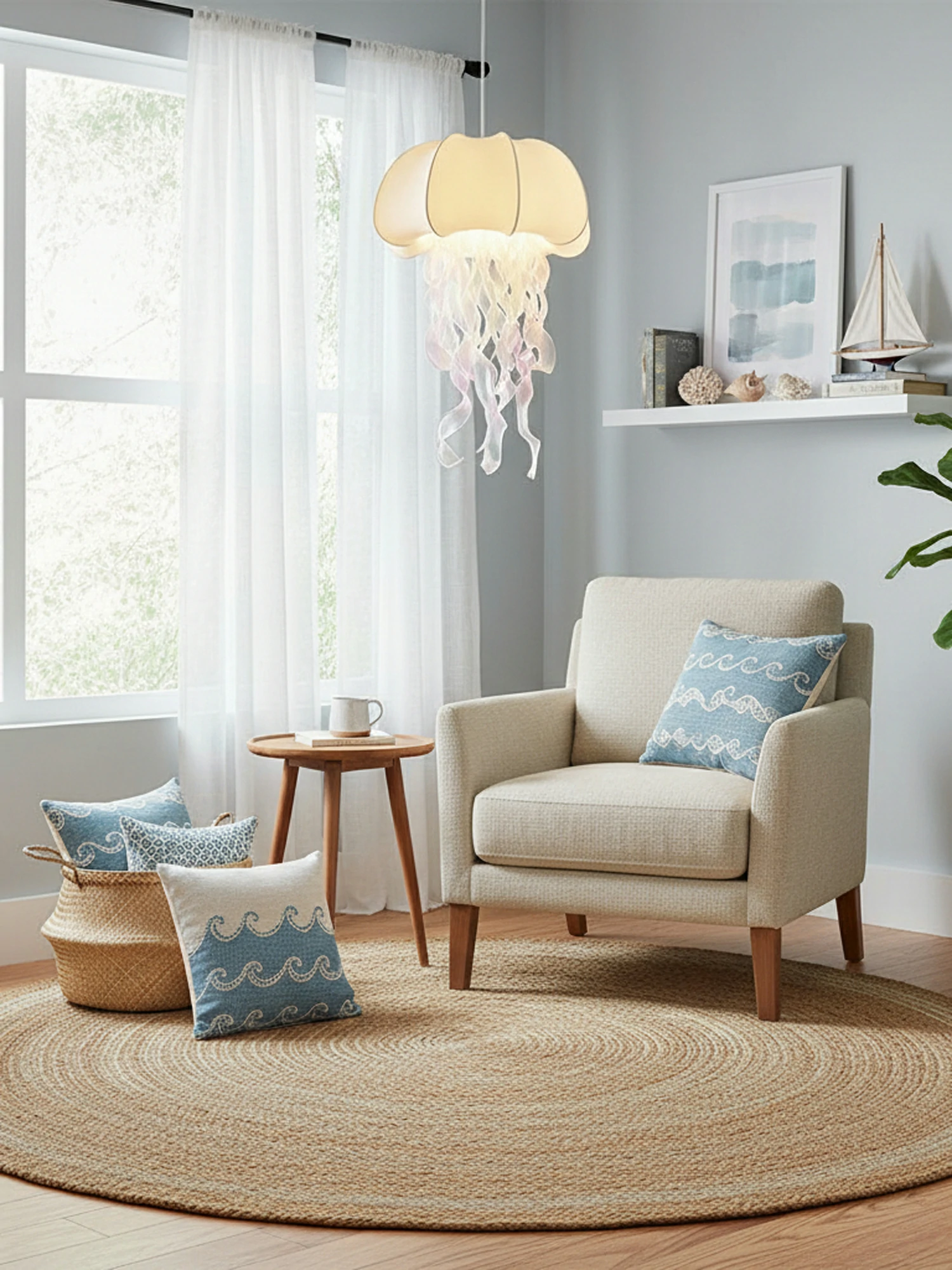 Jellyfish Fabric Pendant Lamp - Image 4